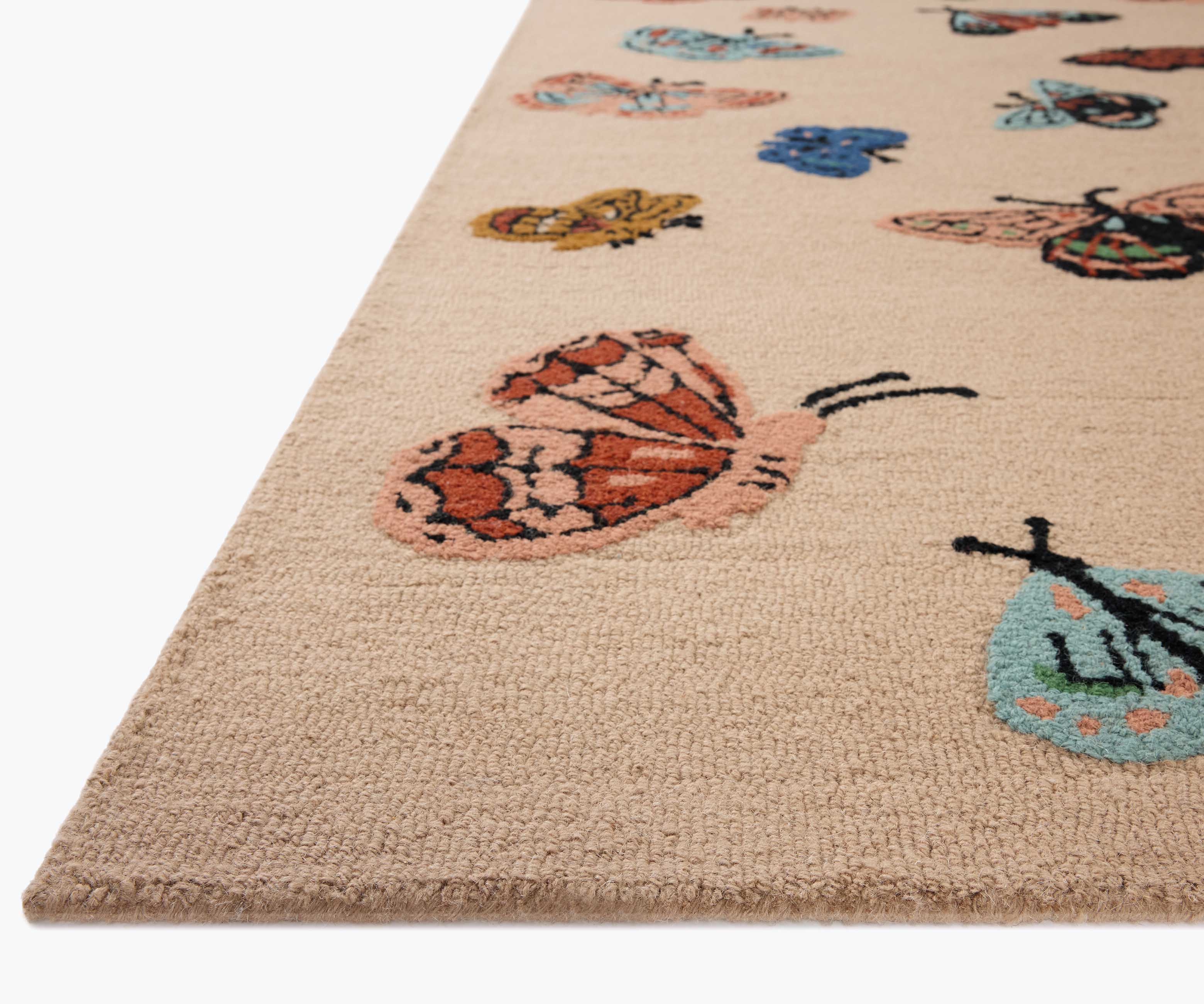 Highgrove Butterfly House Wool Hooked Rug - Blush
