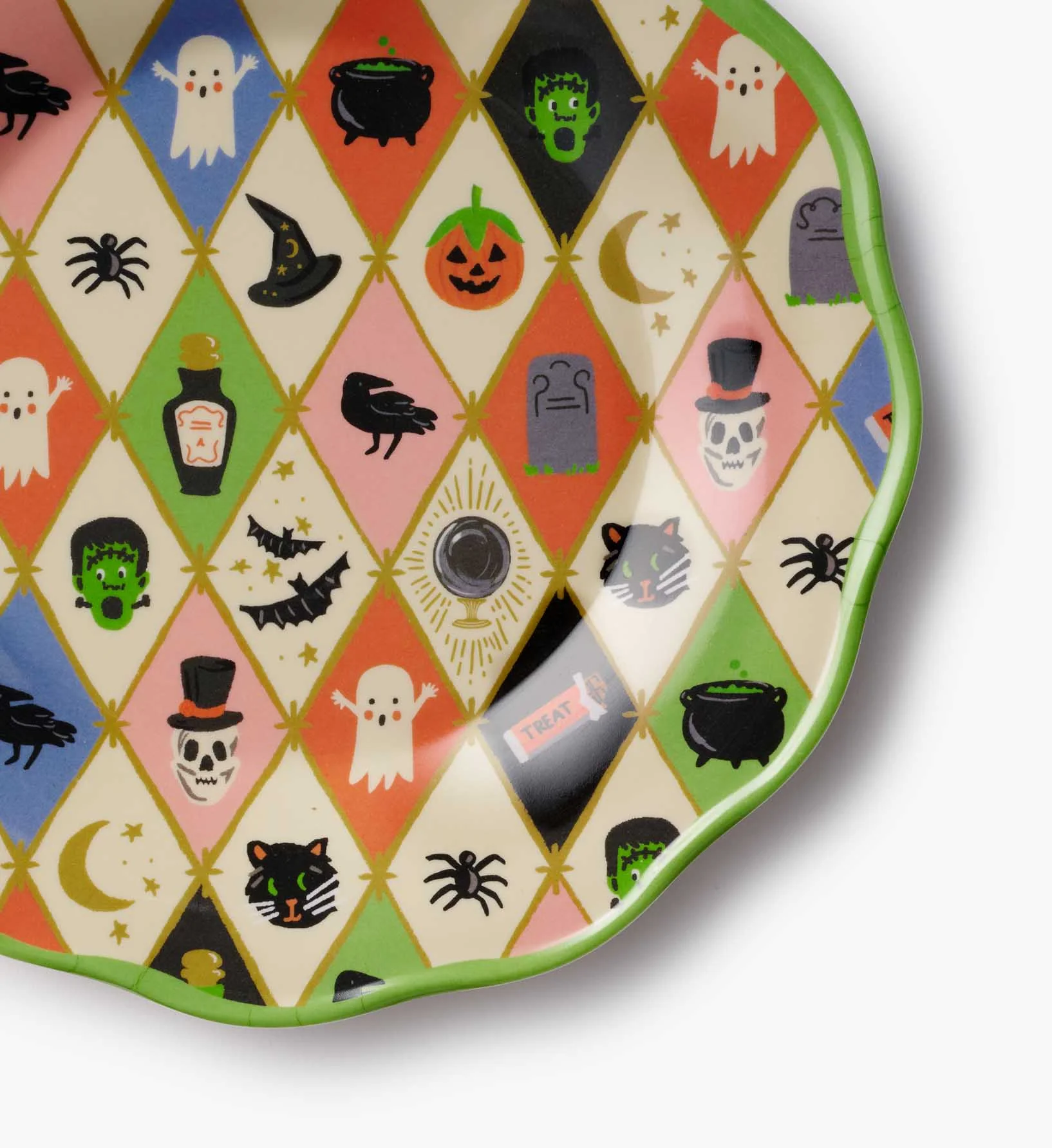 Melamine Assorted Dessert Plates - Halloween Argyle