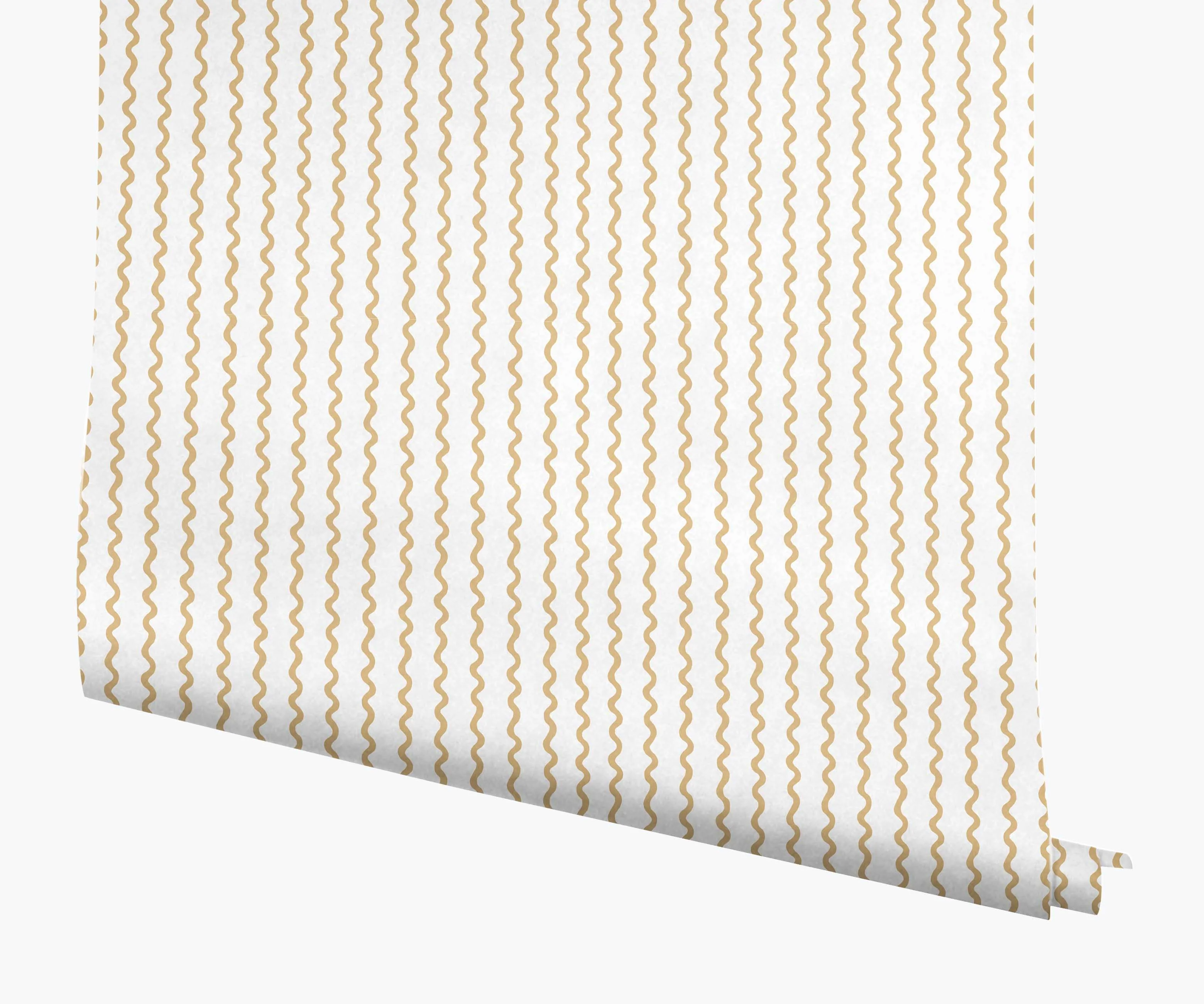Rickrack Wallpaper - Metallic Gold