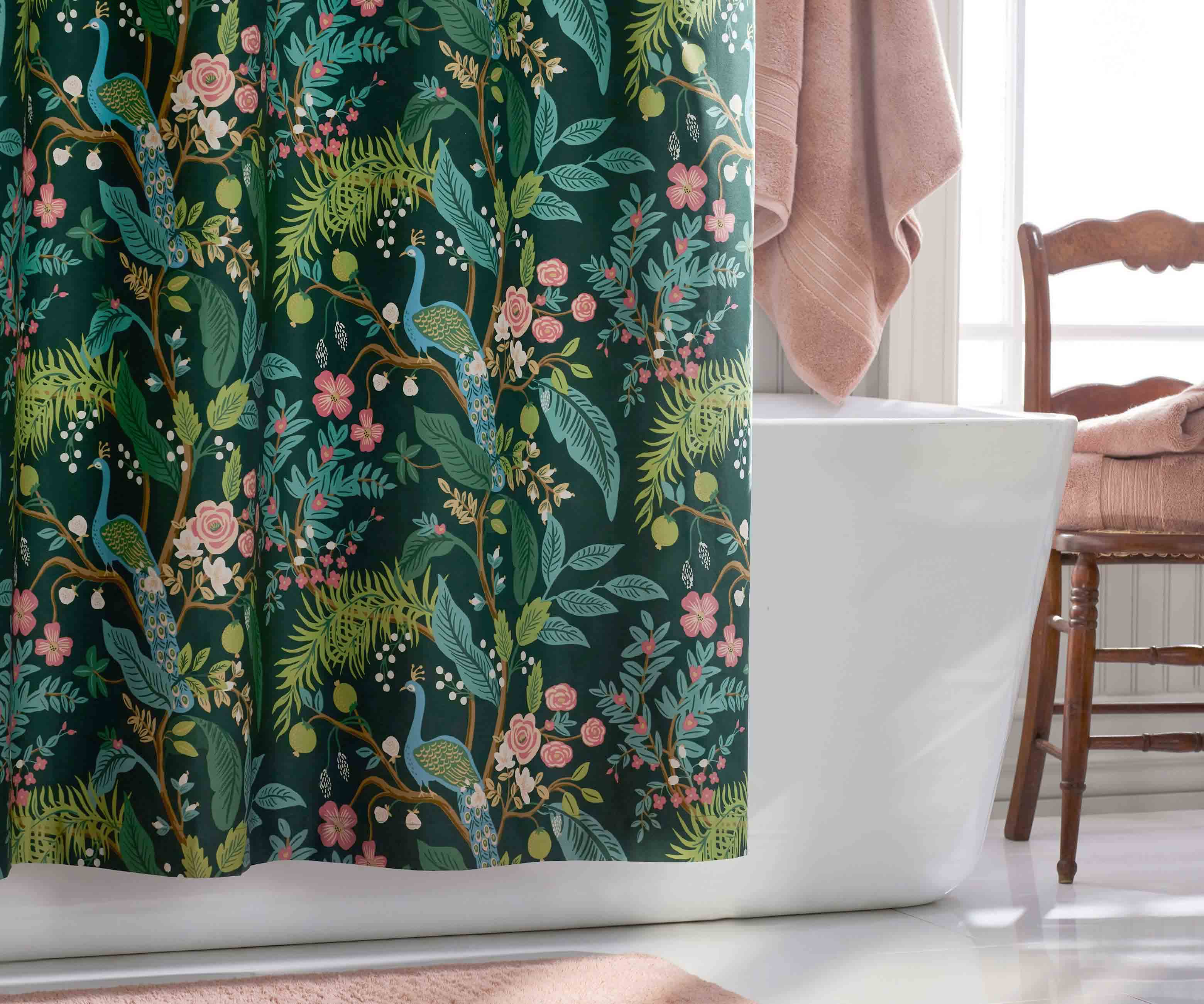 Sateen Shower Curtain - Peacock Emerald