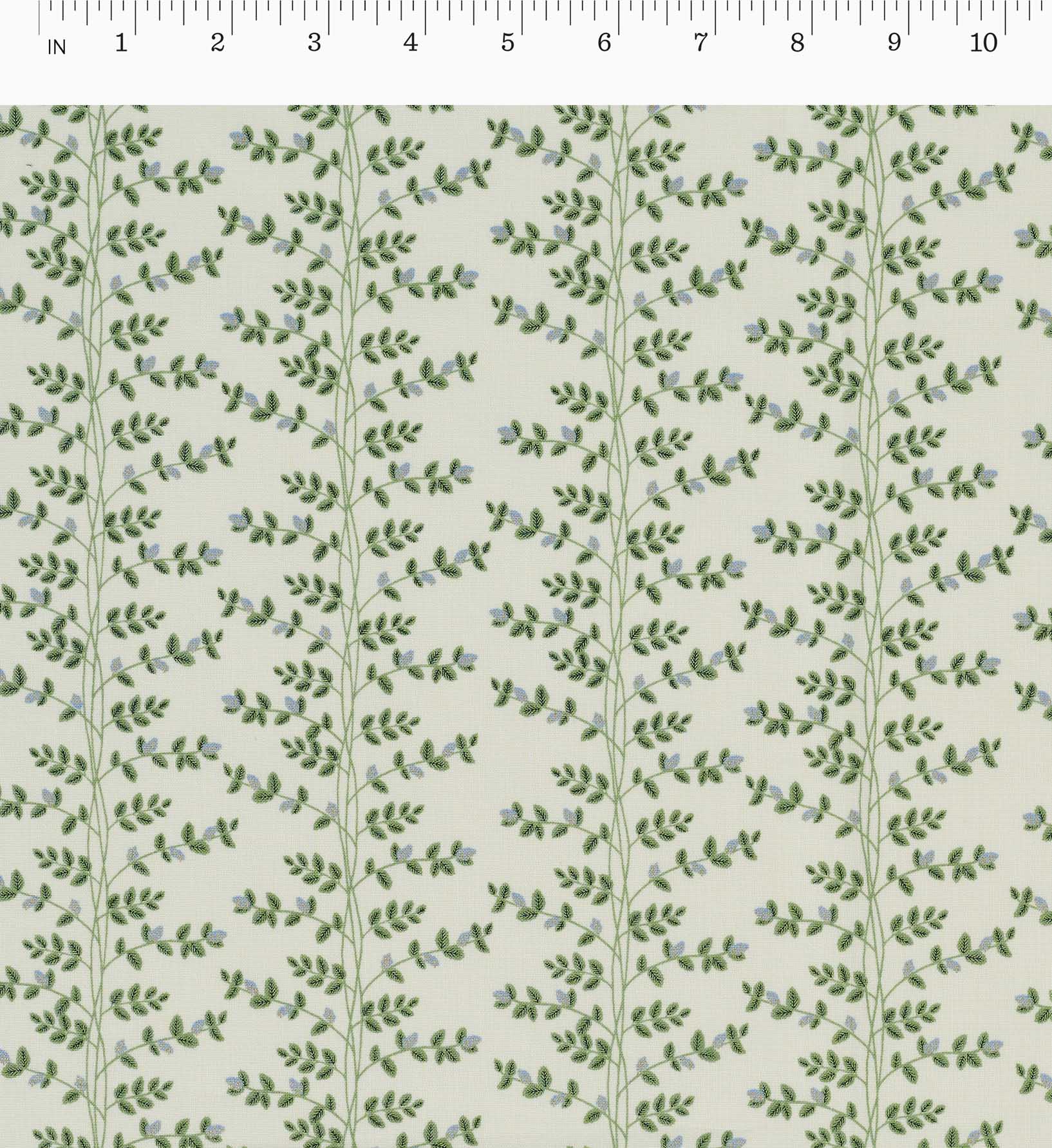 Climbing Vines Cotton Metallic Fabric - Cream