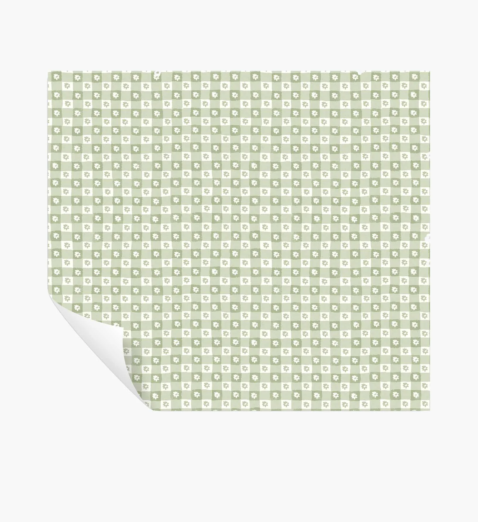 Daisy Gingham Peel & Stick Wallpaper - Green