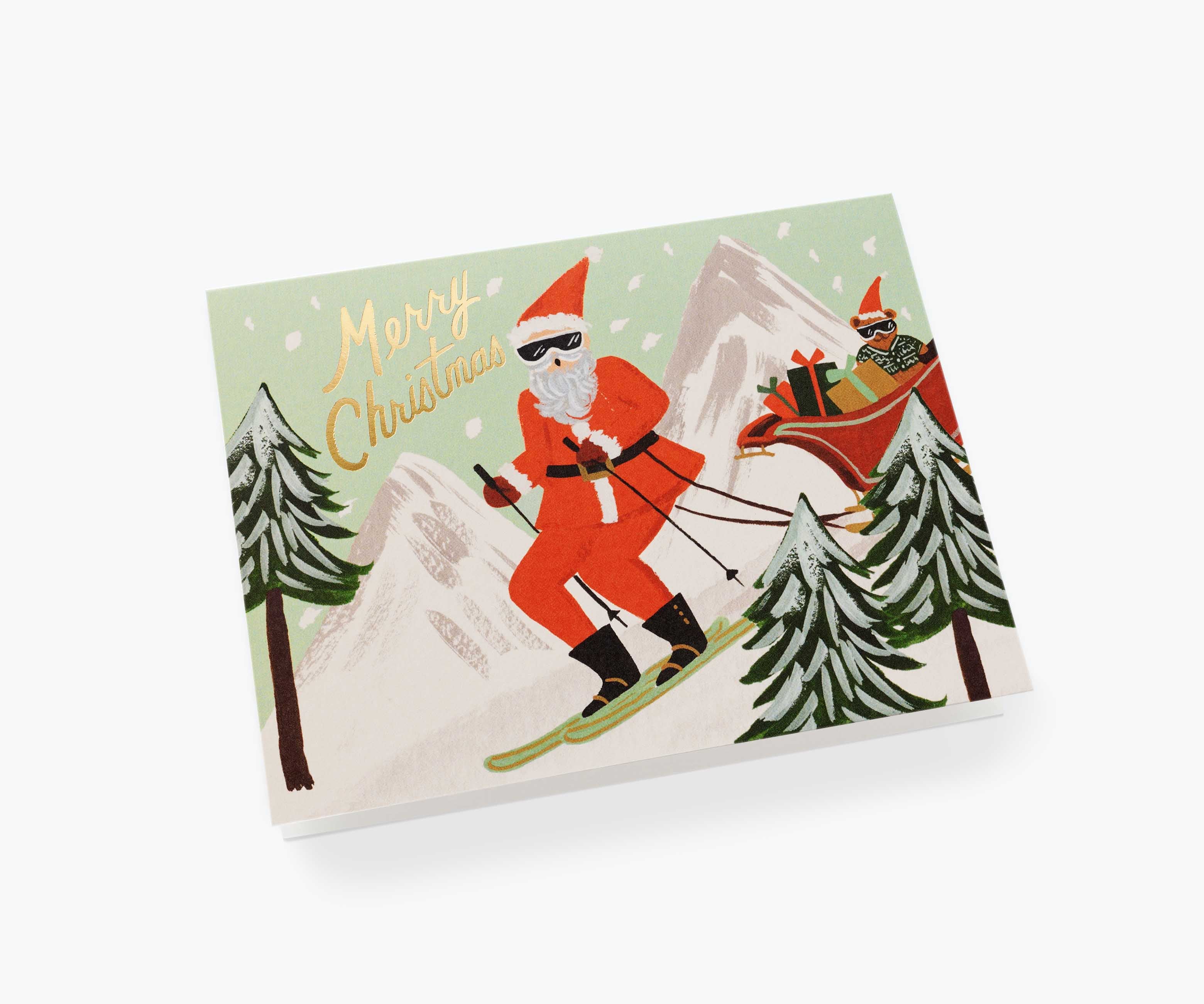 Skiing Santa Greeting Card