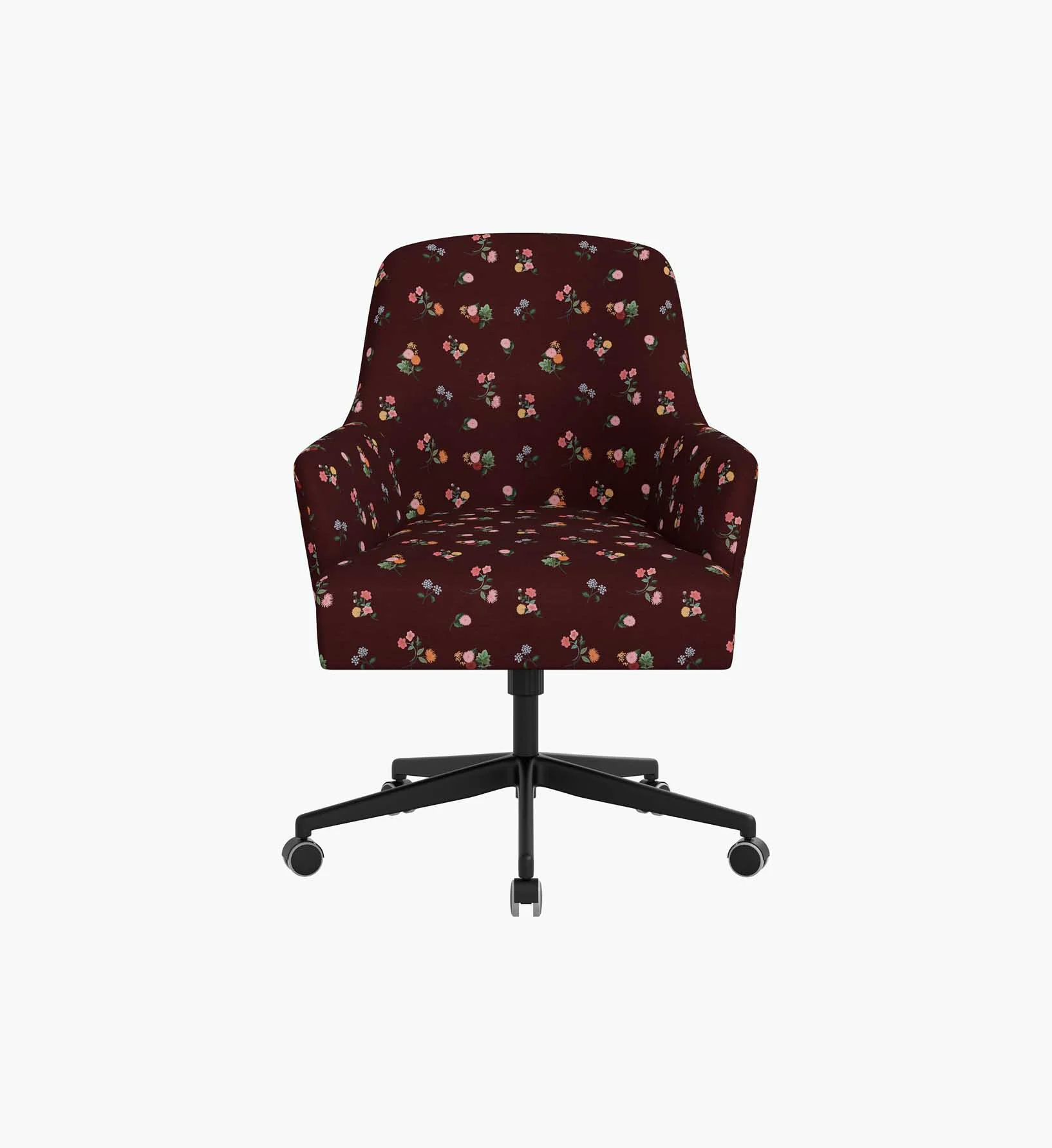Cambridge Desk Chair - Ditsy Dahlia Burgundy