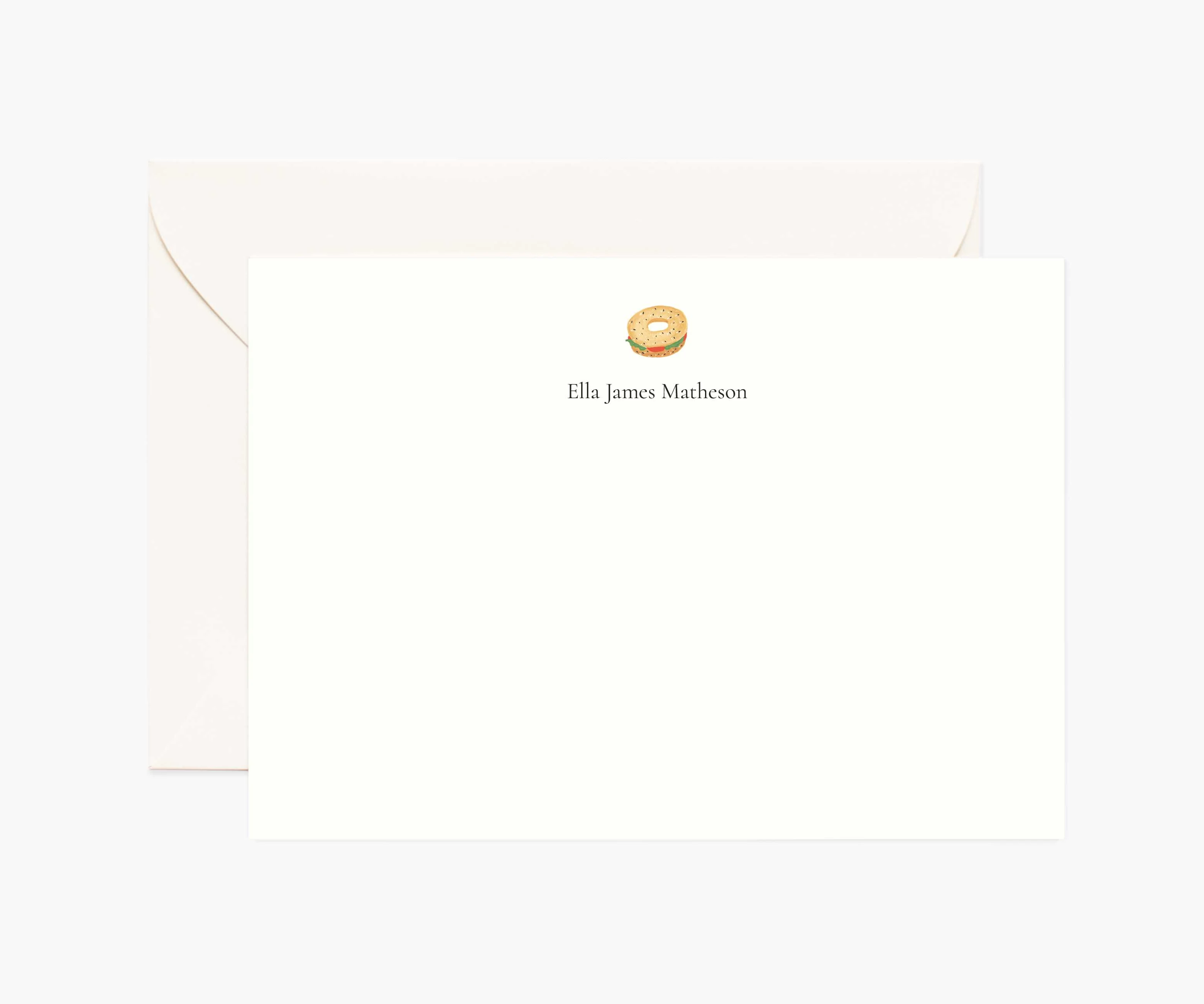 Food & Drink Personalized Stationery  - Bagel