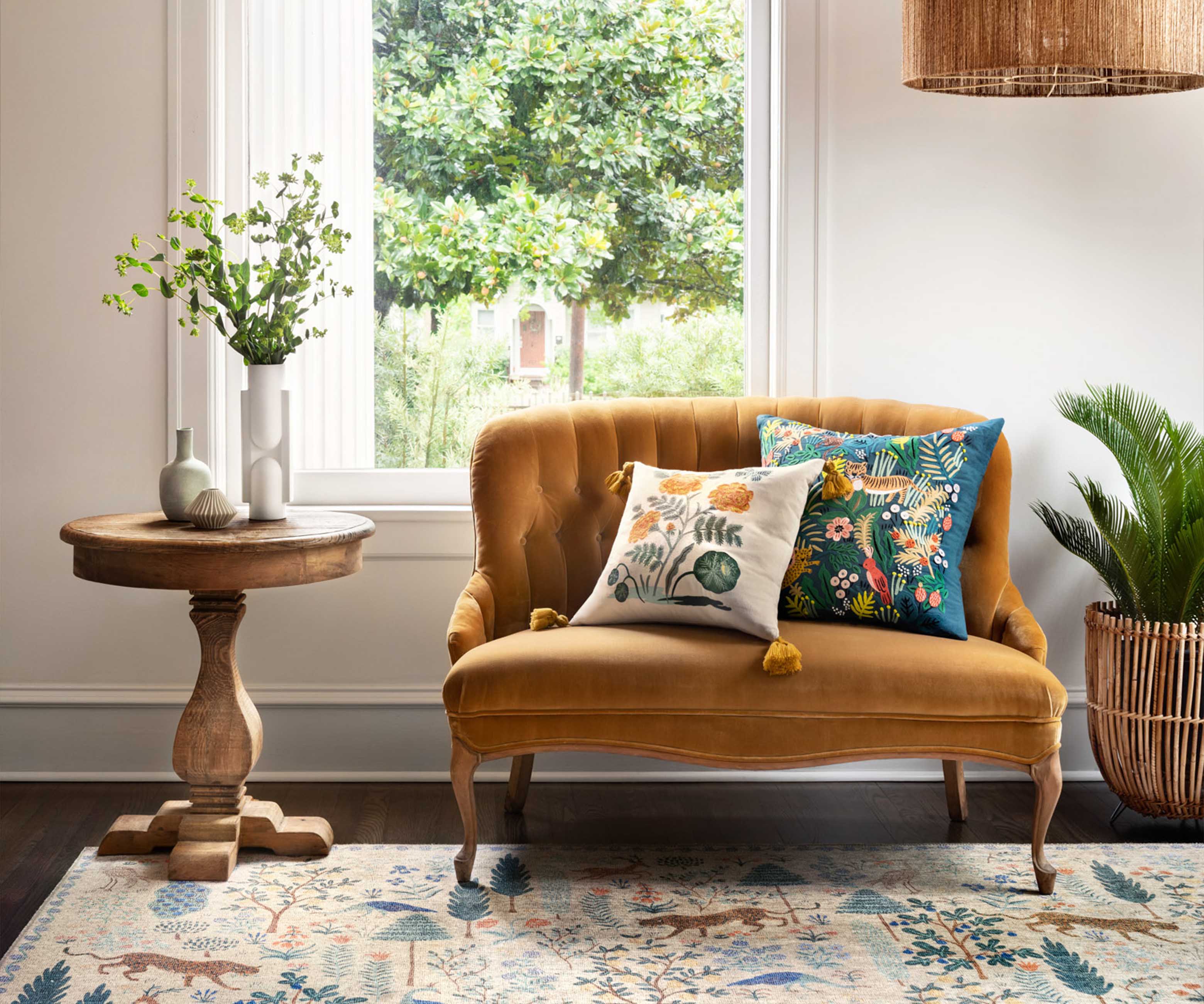 Jungle Embroidered Pillow - Multi