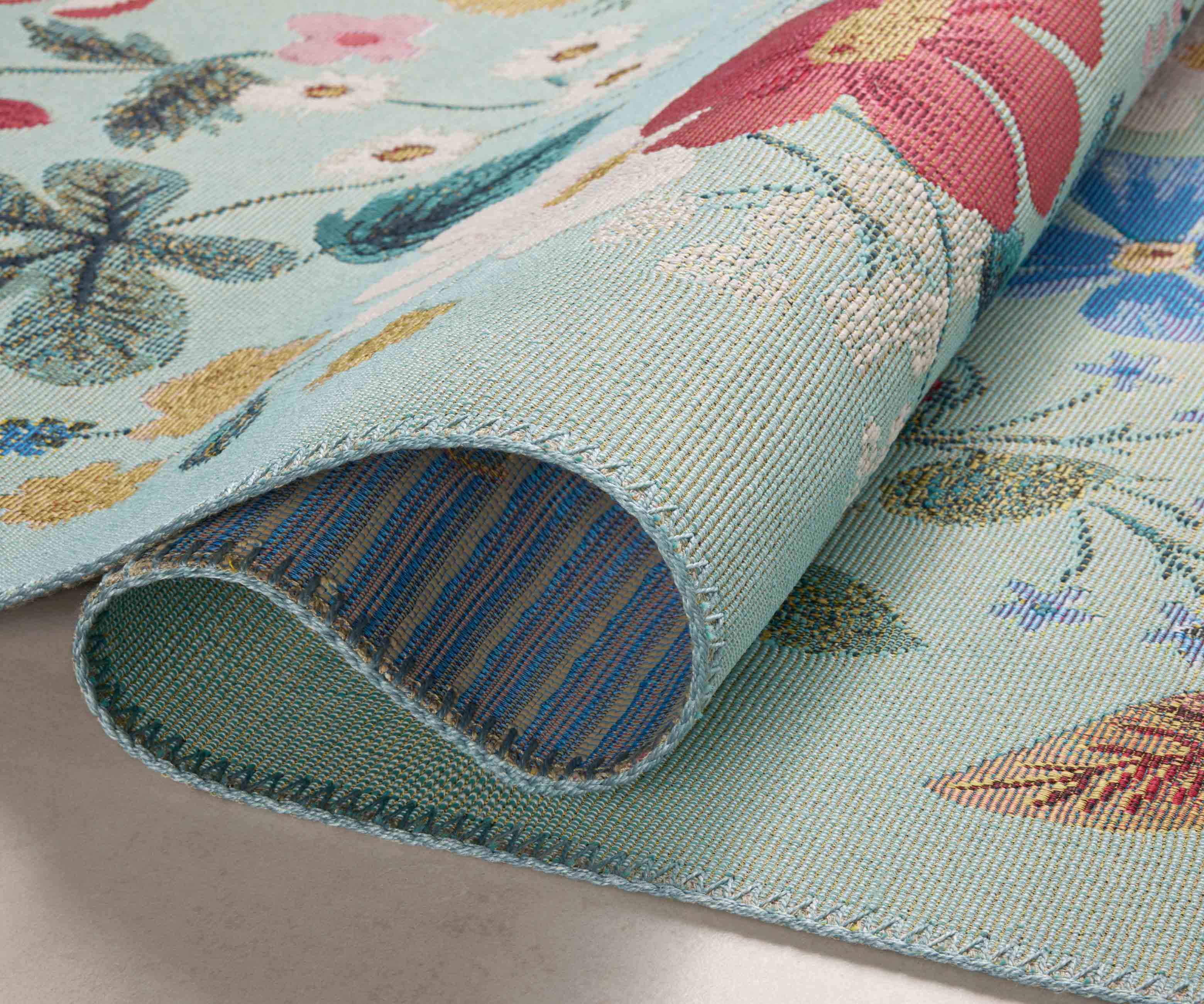 Perennial Strawberry Fields Power Loomed Rug - Mint