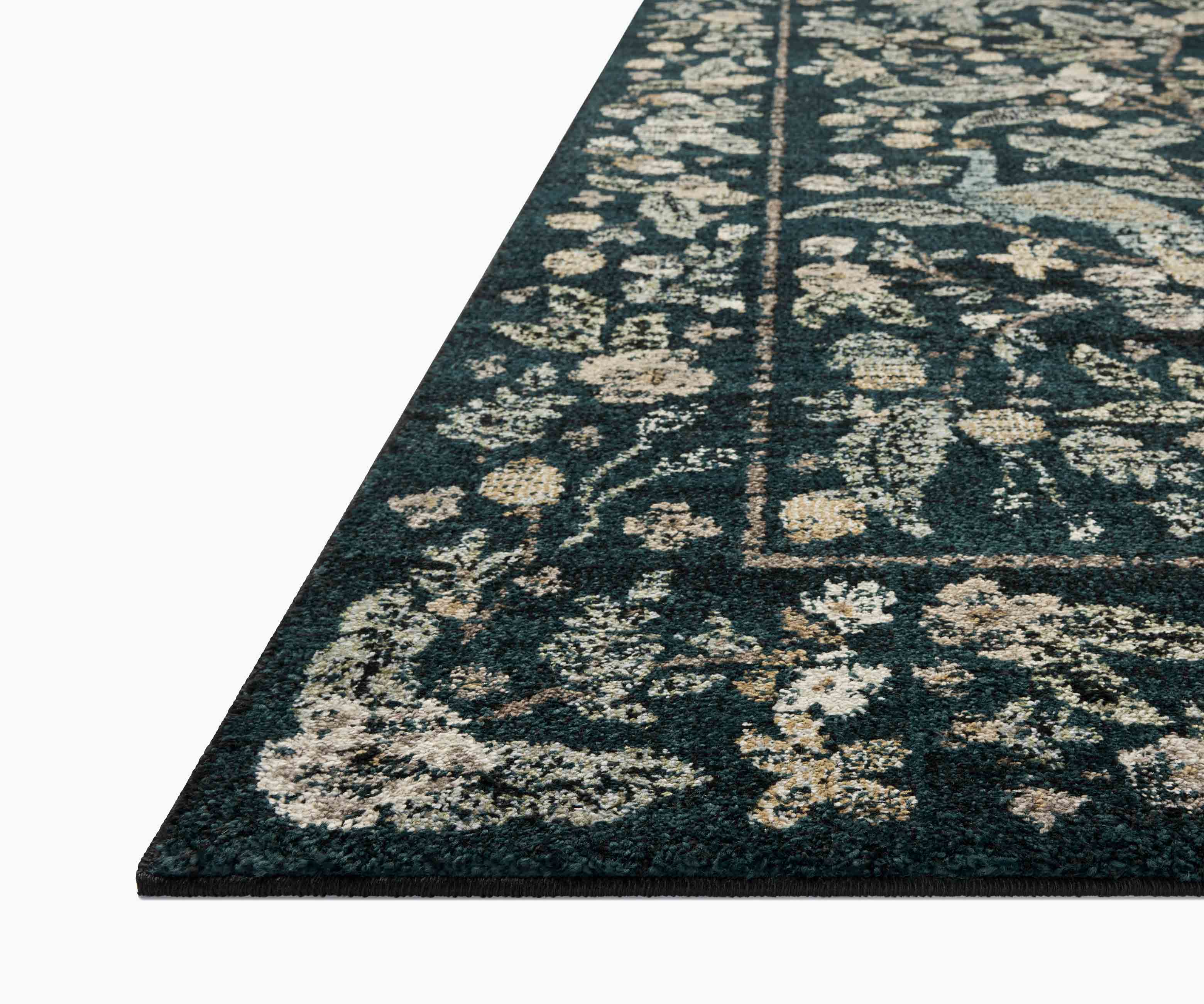 Laurel Peacock Garden Power Loomed Rug - Navy