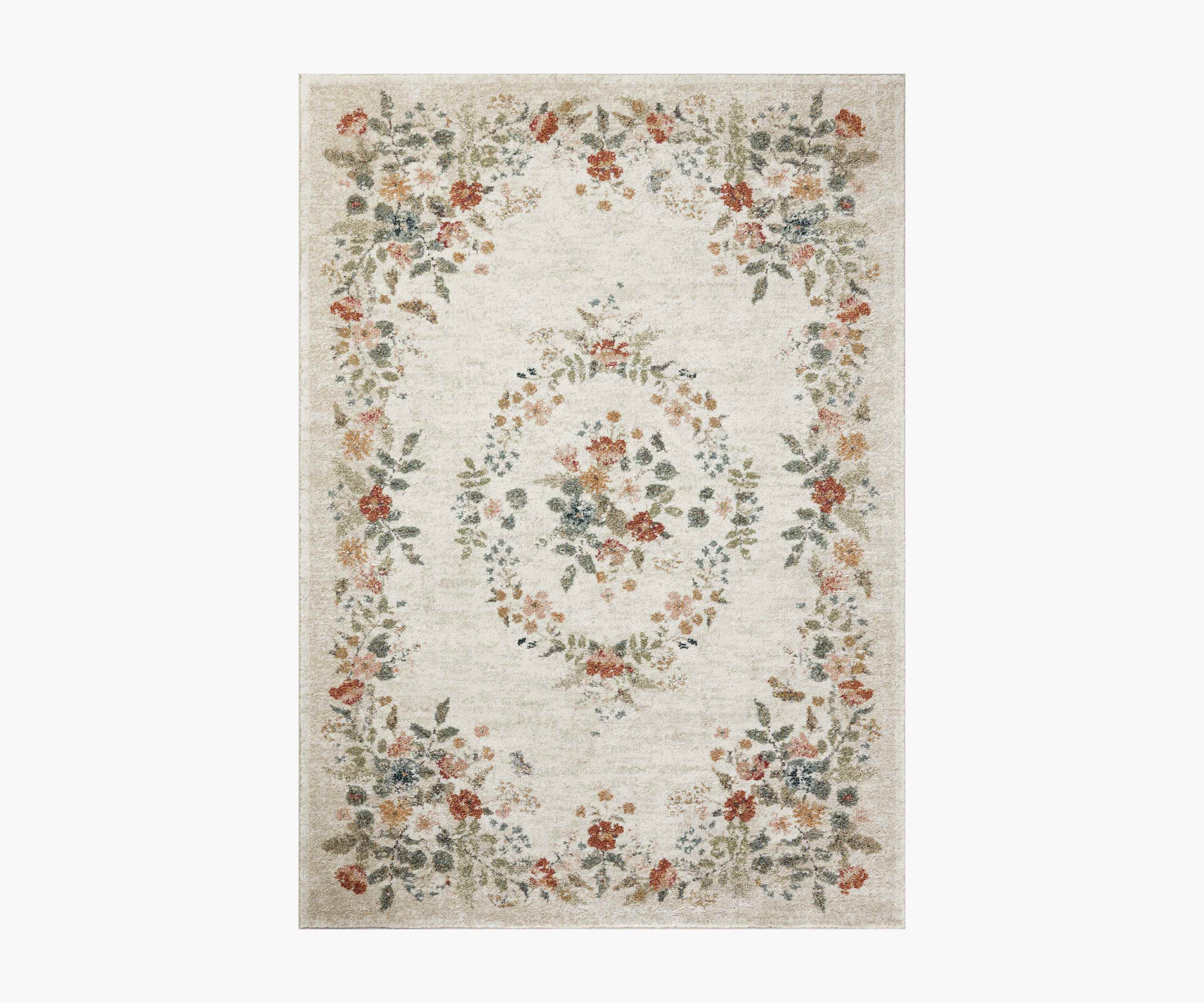 Laurel Strawberry Fields Medallion Power Loomed Rug - Cream
