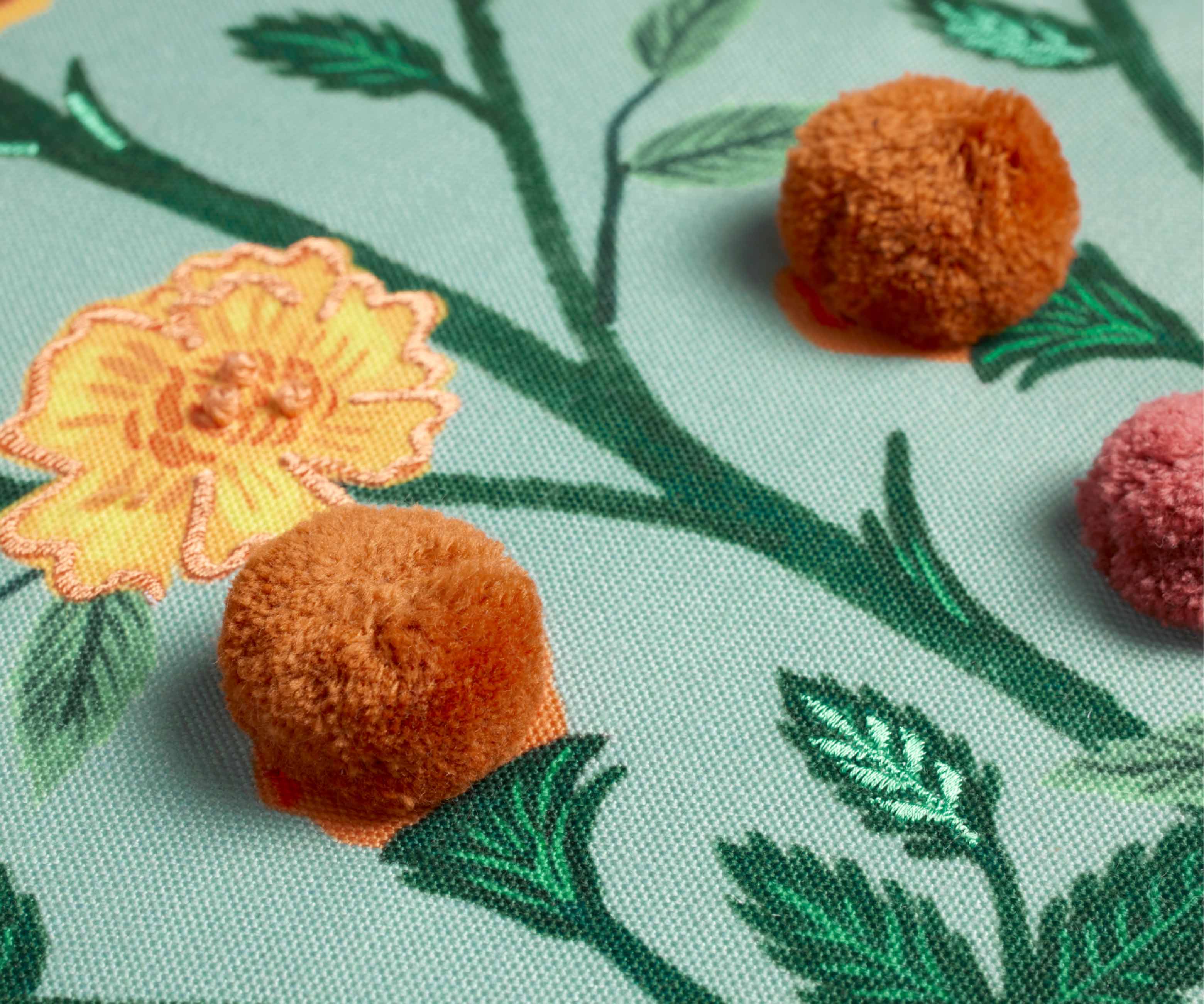 Marisol Embroidered Pillow - Light Green