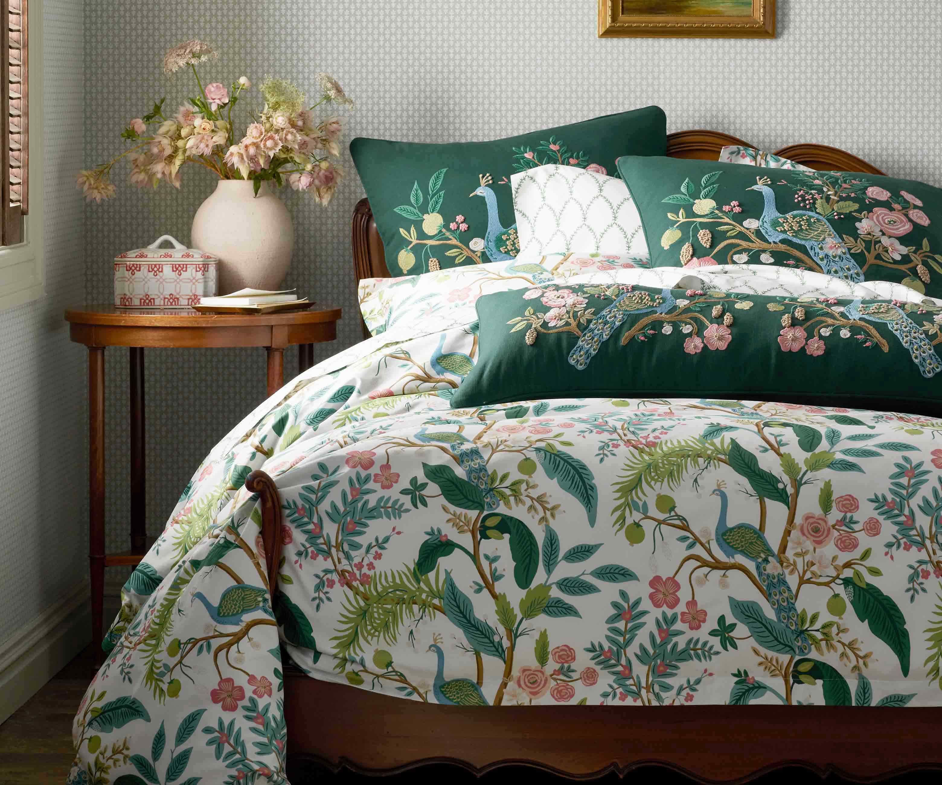Sateen Comforter - Peacock White