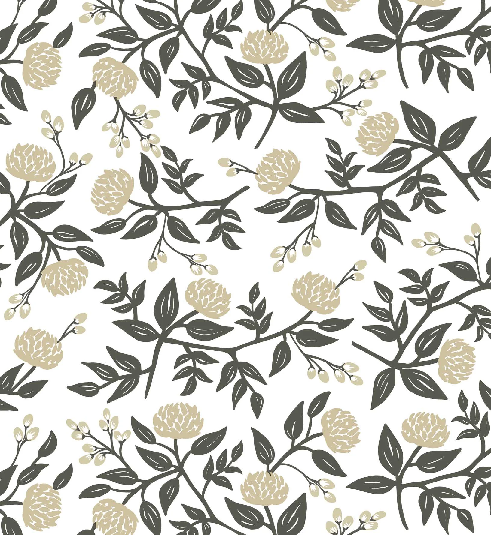 Peonies Peel & Stick Wallpaper - White