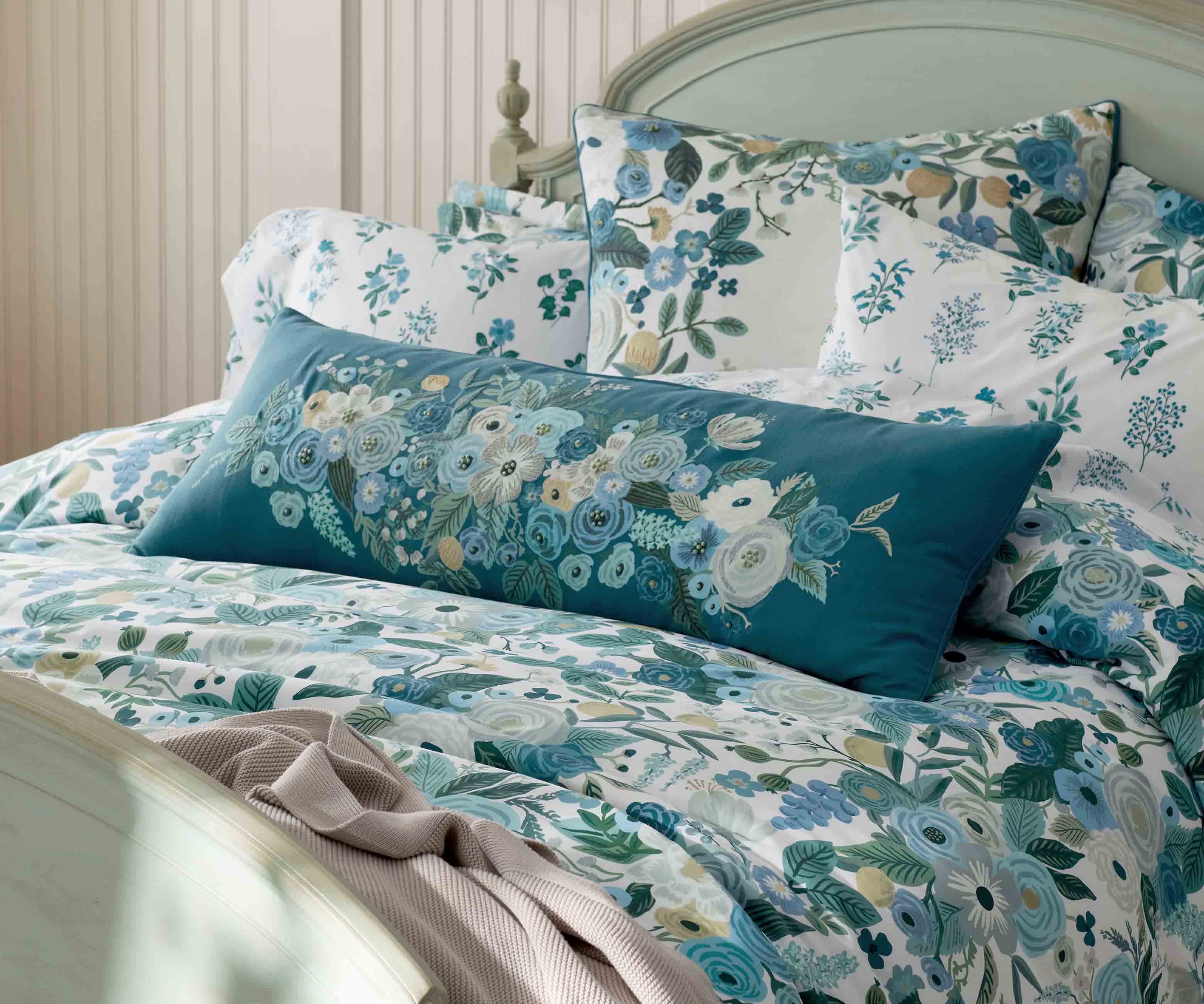 Percale Duvet Cover - Garden Party Blue