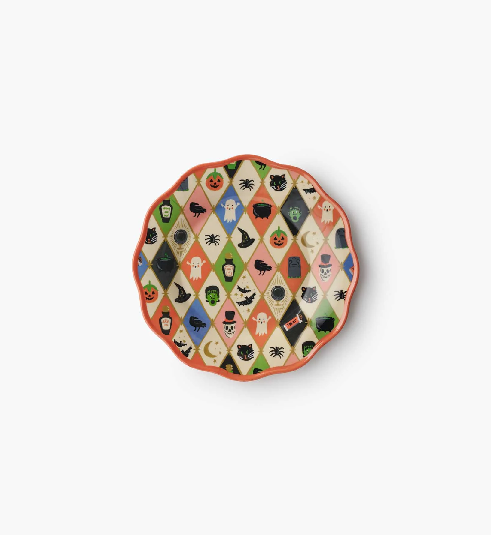 Melamine Assorted Dessert Plates - Halloween Argyle