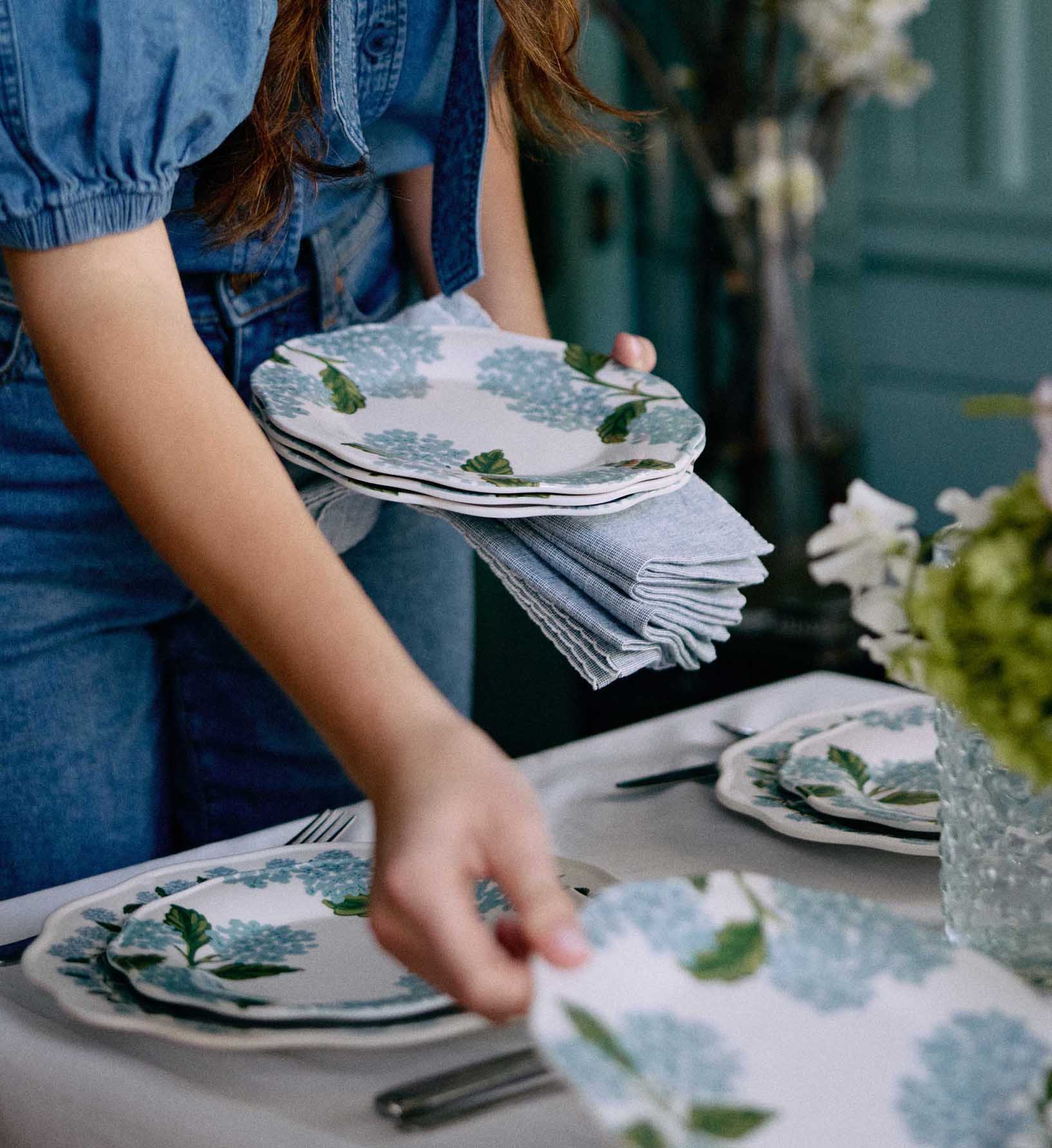 Melamine Assorted Dessert Plates - Hydrangea