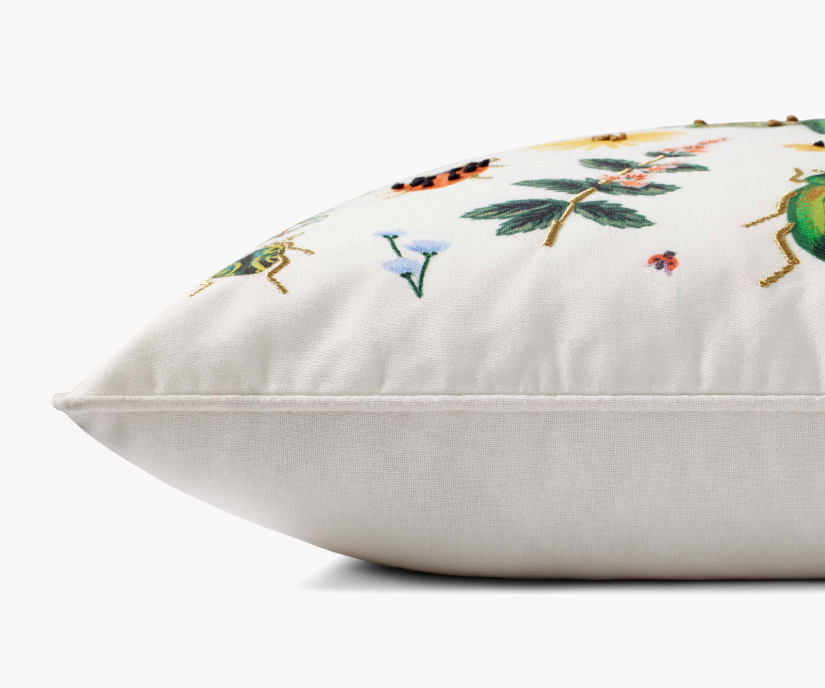 Curio Embroidered Pillow - White