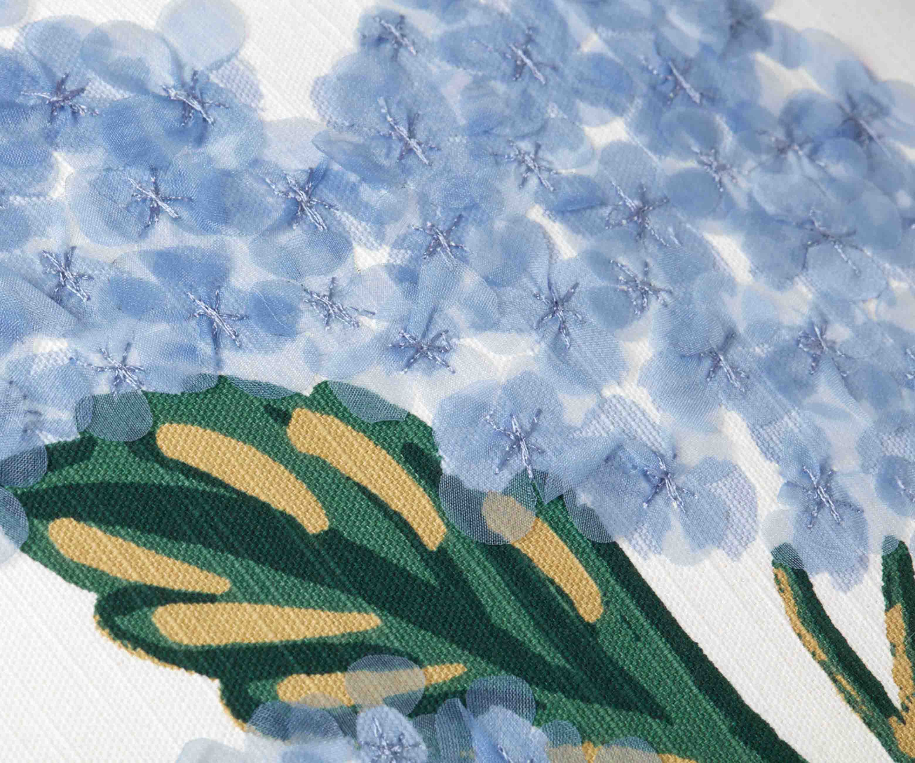 Hydrangea Bouquet Embellished Pillow - Cream