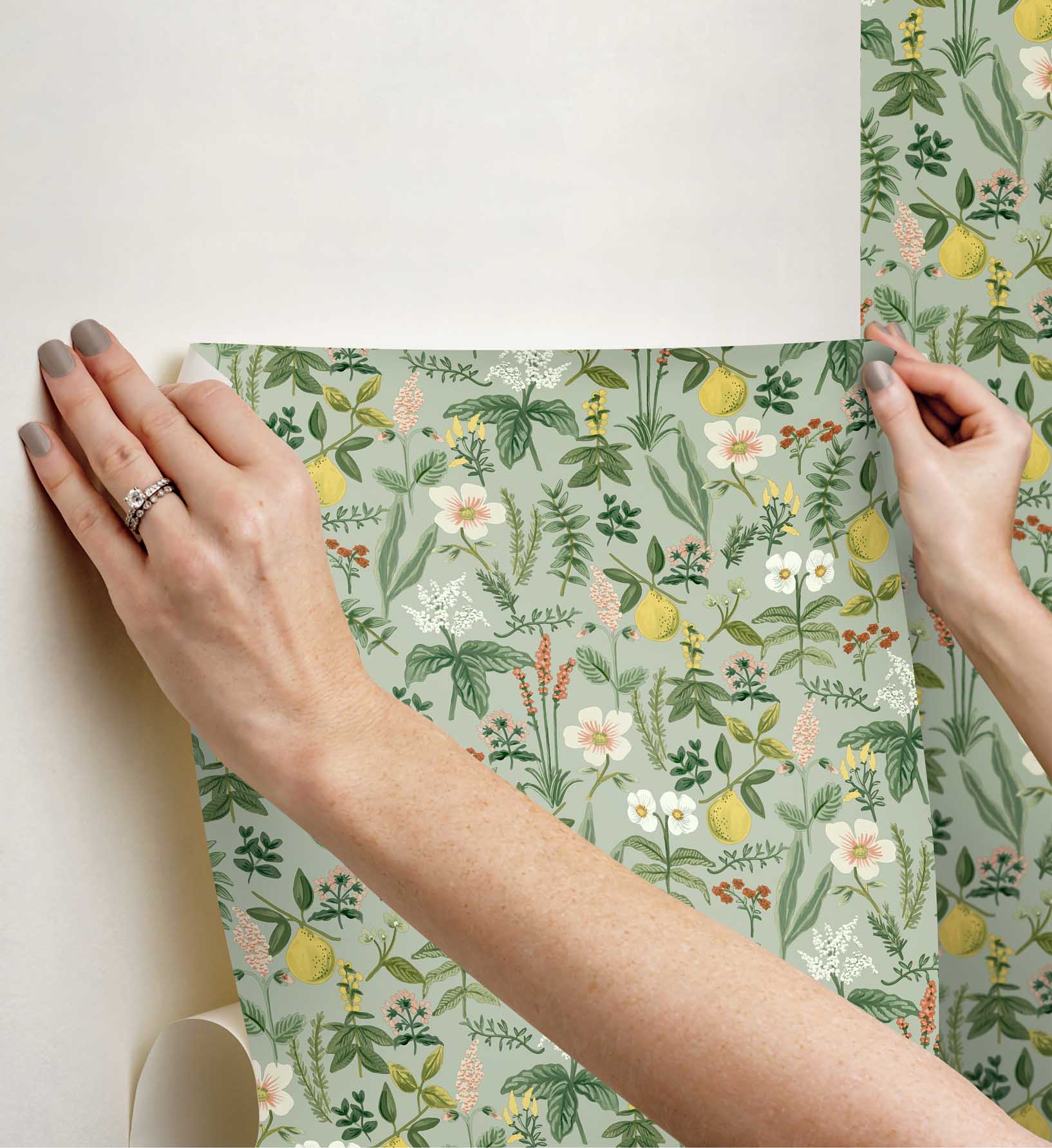 Herb Garden Peel & Stick Wallpaper - Sage