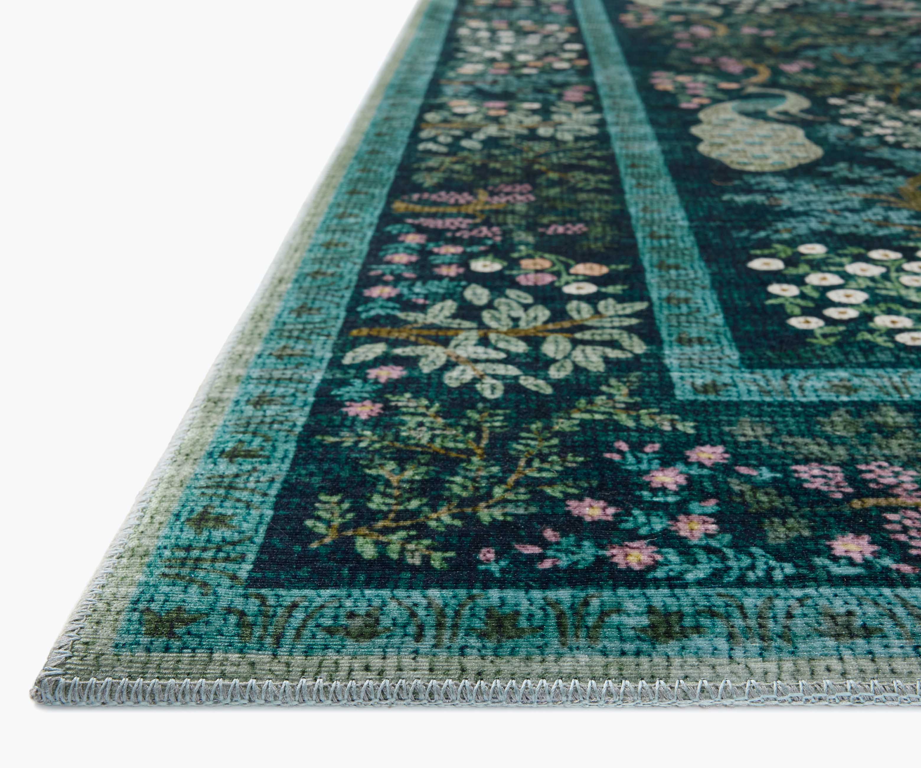 Canopy Peacock Forest Printed Rug - Teal