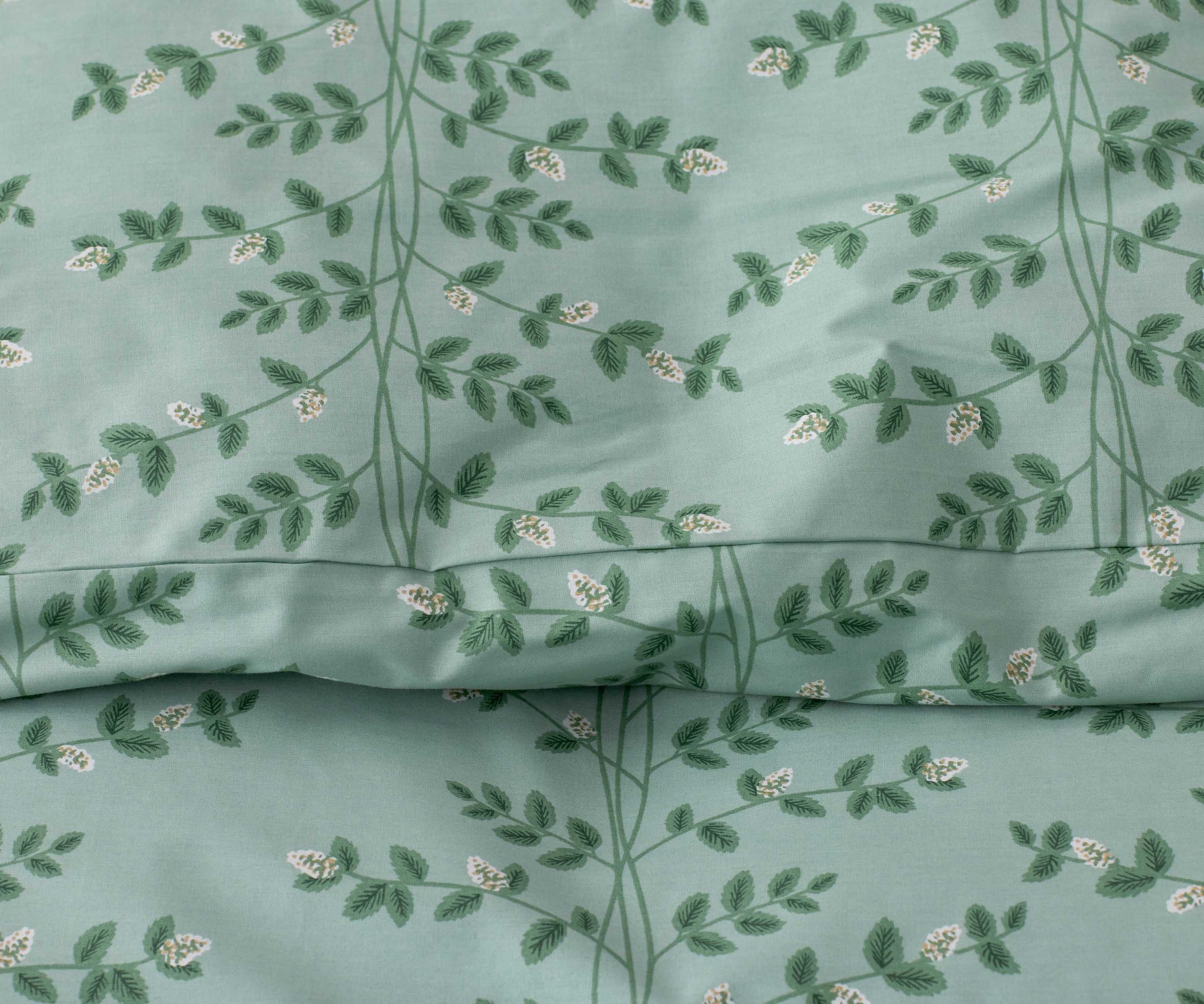 Percale Duvet Cover - Climbing Vines Sage