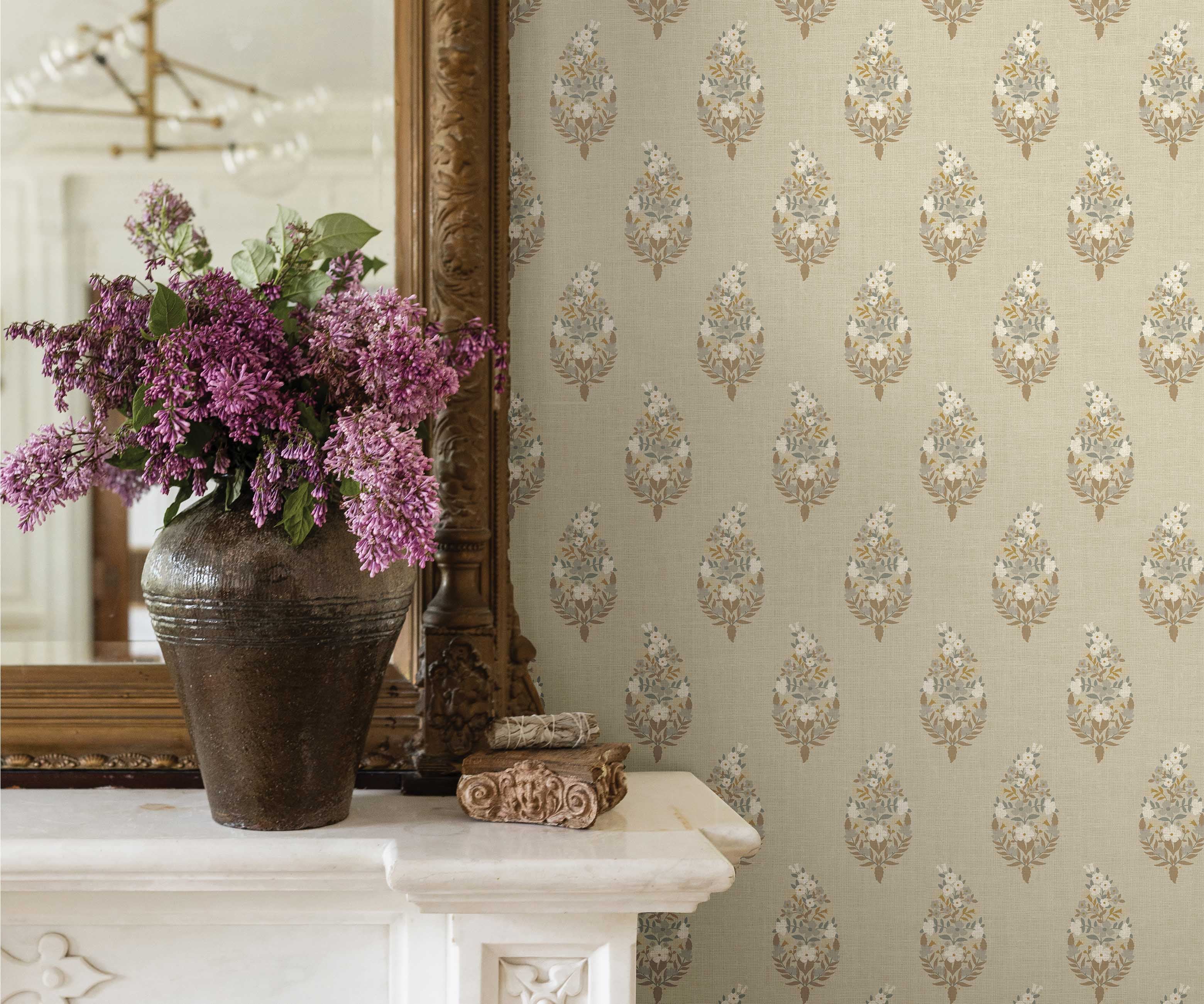 Paisley Wallpaper - Linen