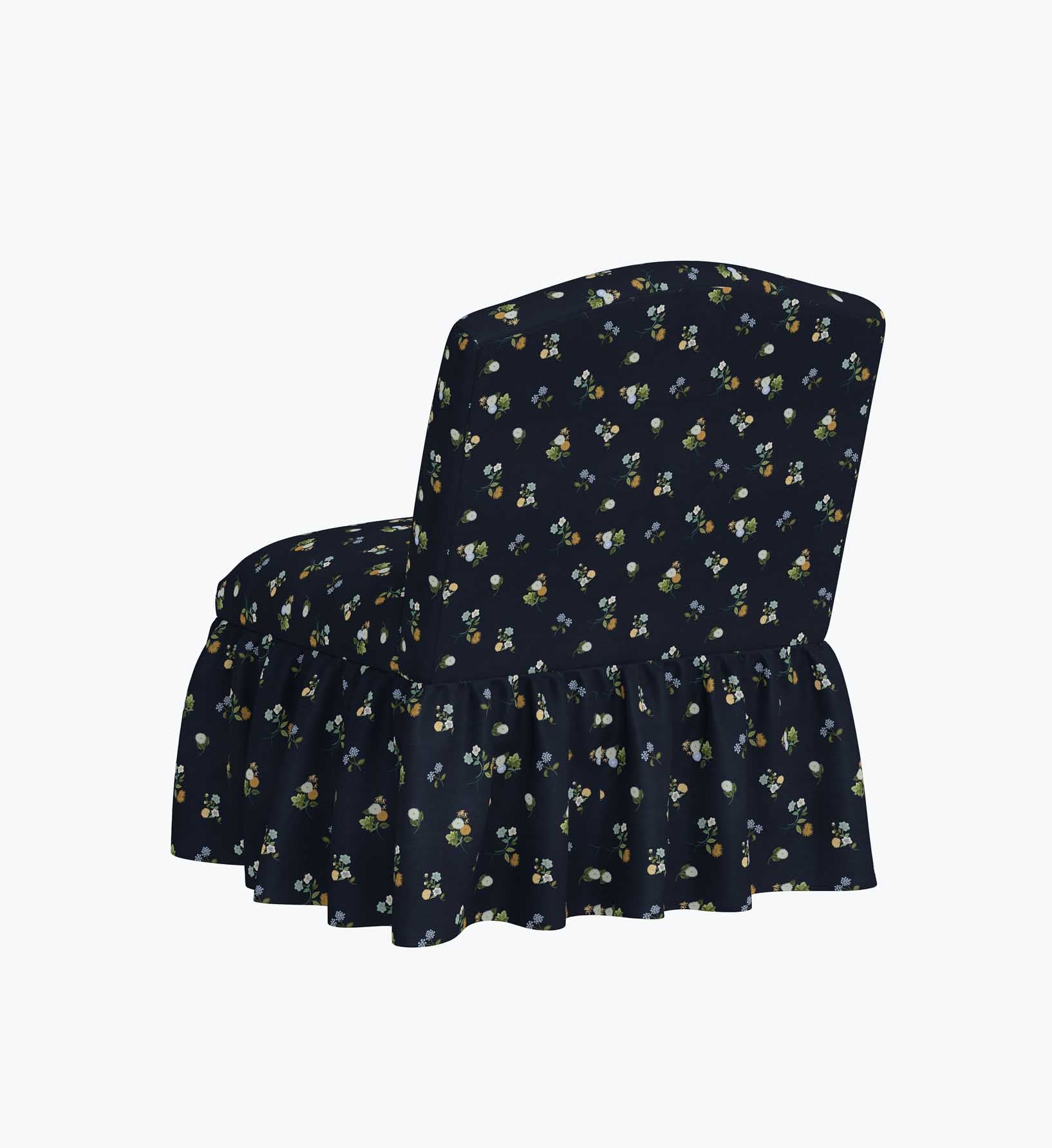Edie Slipper Chair - Ditsy Dahlia Navy