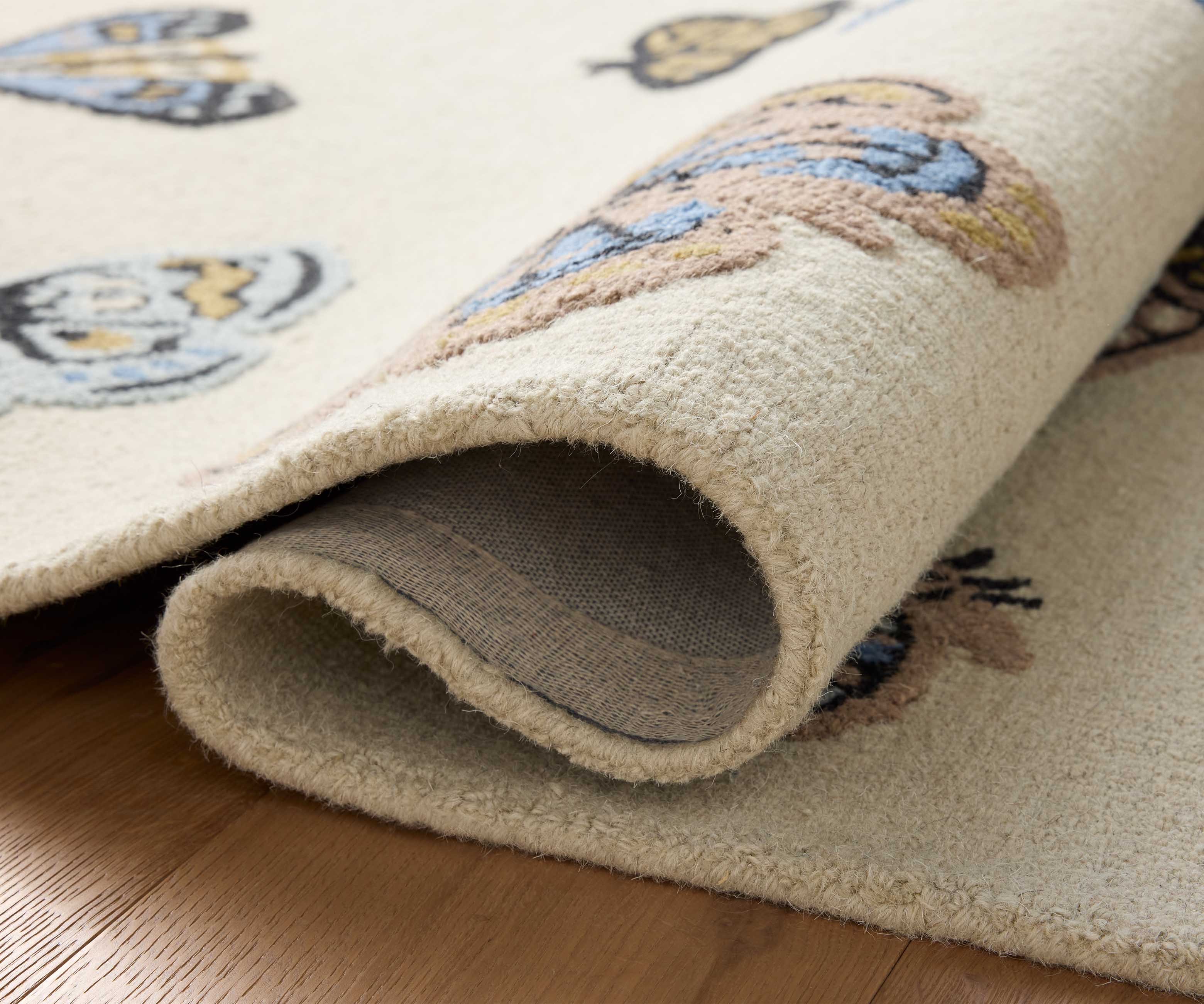 Highgrove Butterfly House Wool Hooked Rug - Cream