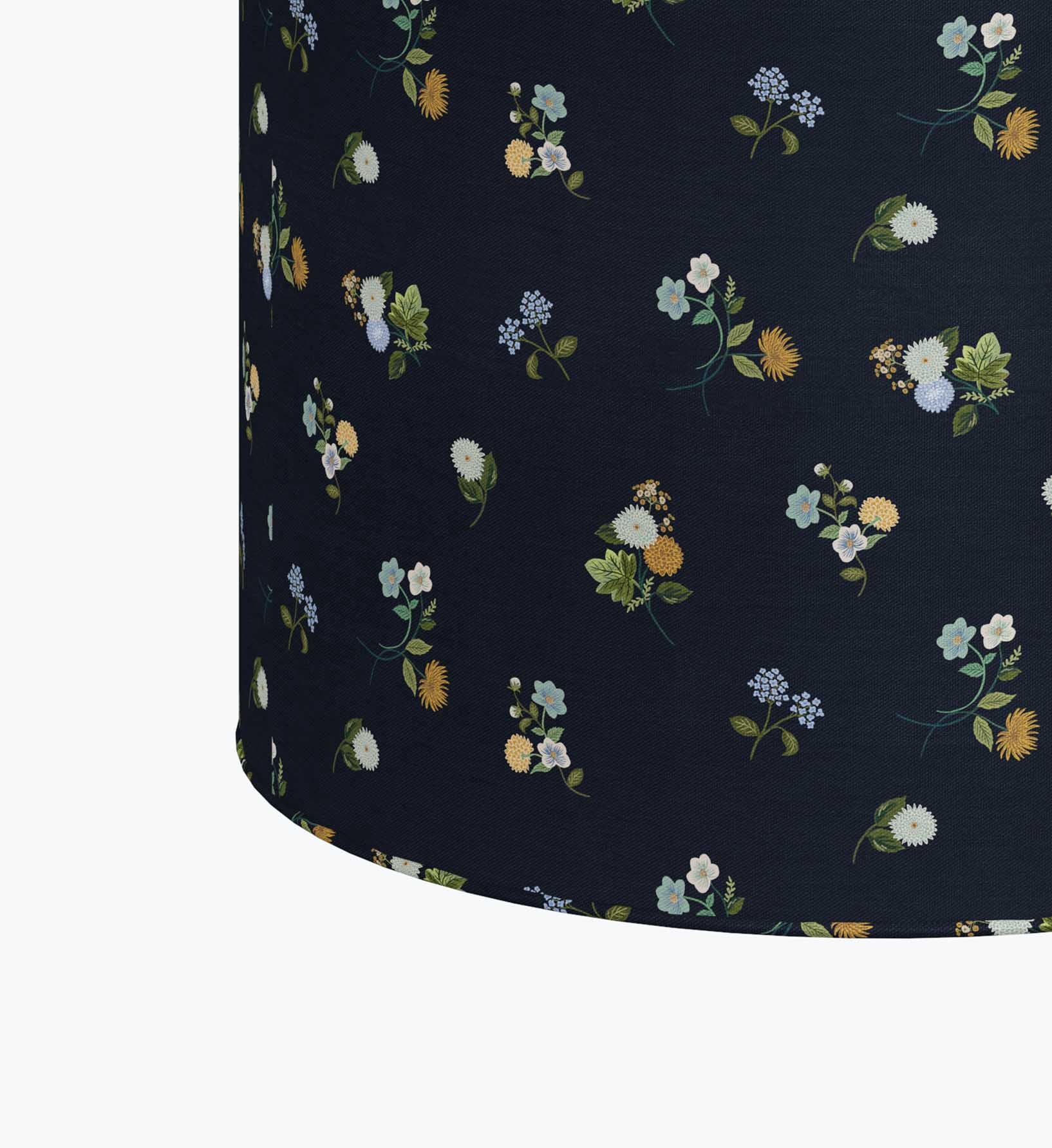 Billie Ottoman - Ditsy Dahlia Navy