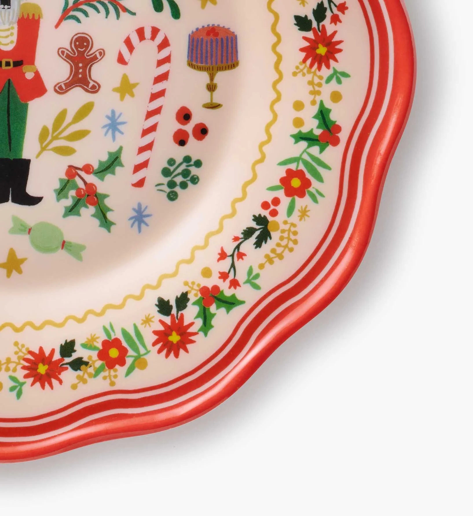 Melamine Assorted Dessert Plates - Holly Jolly Nutcracker