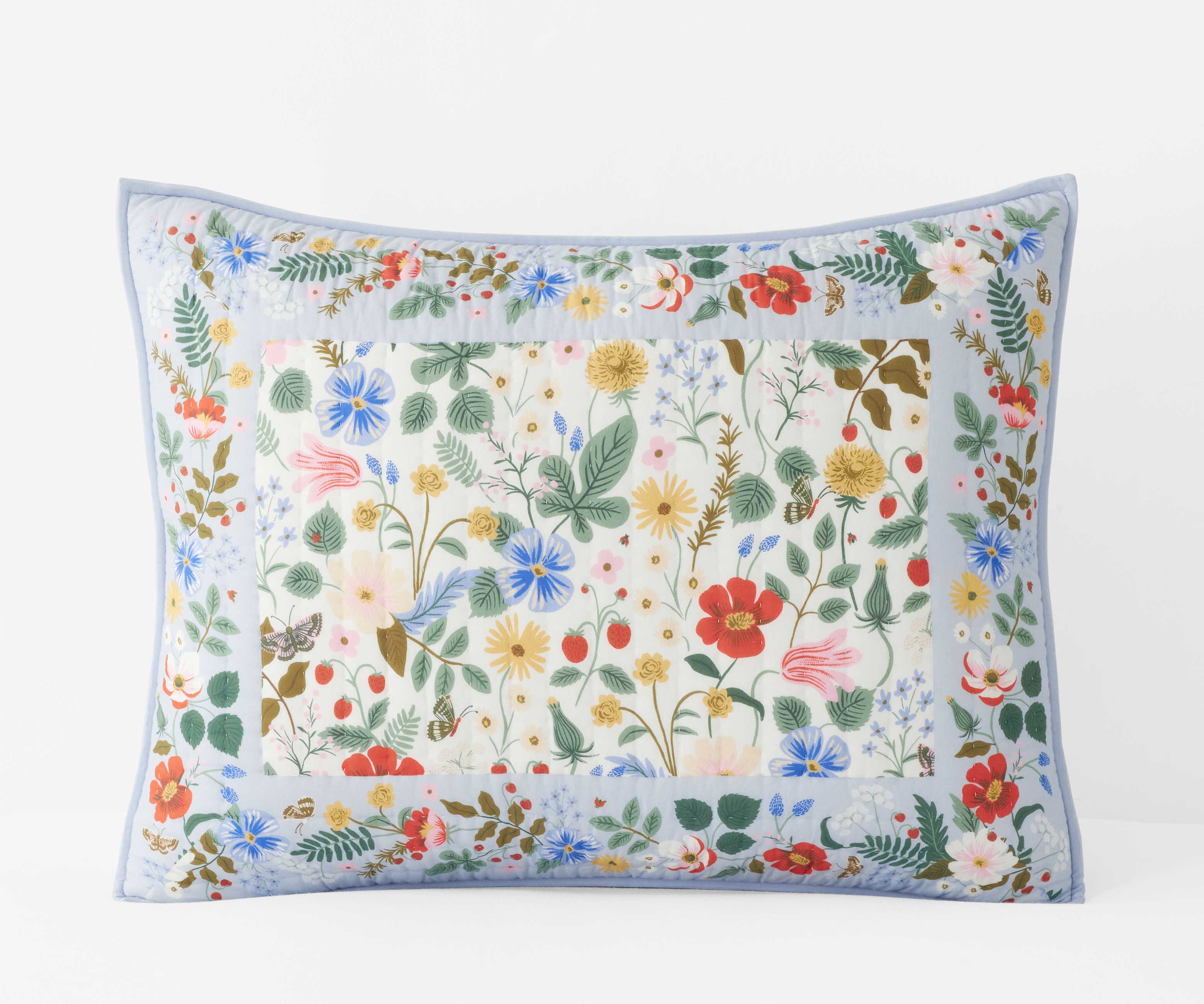 Cotton Quilted Sham - Strawberry Fields
