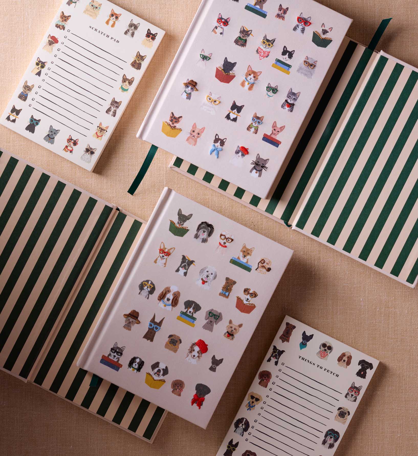 Embroidered Journal - Studious Cats