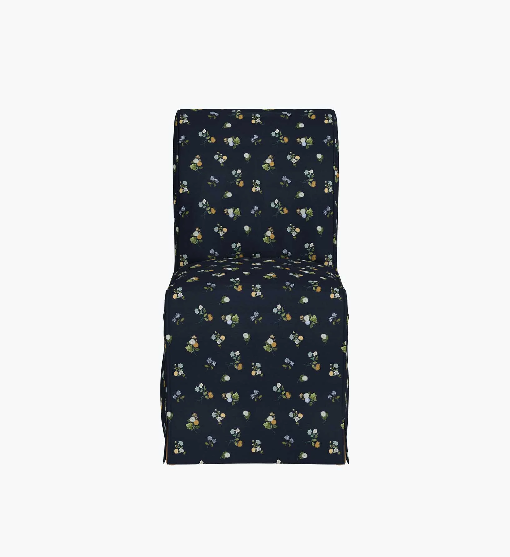 Frances Slipcover Dining Chair - Ditsy Dahlia Navy