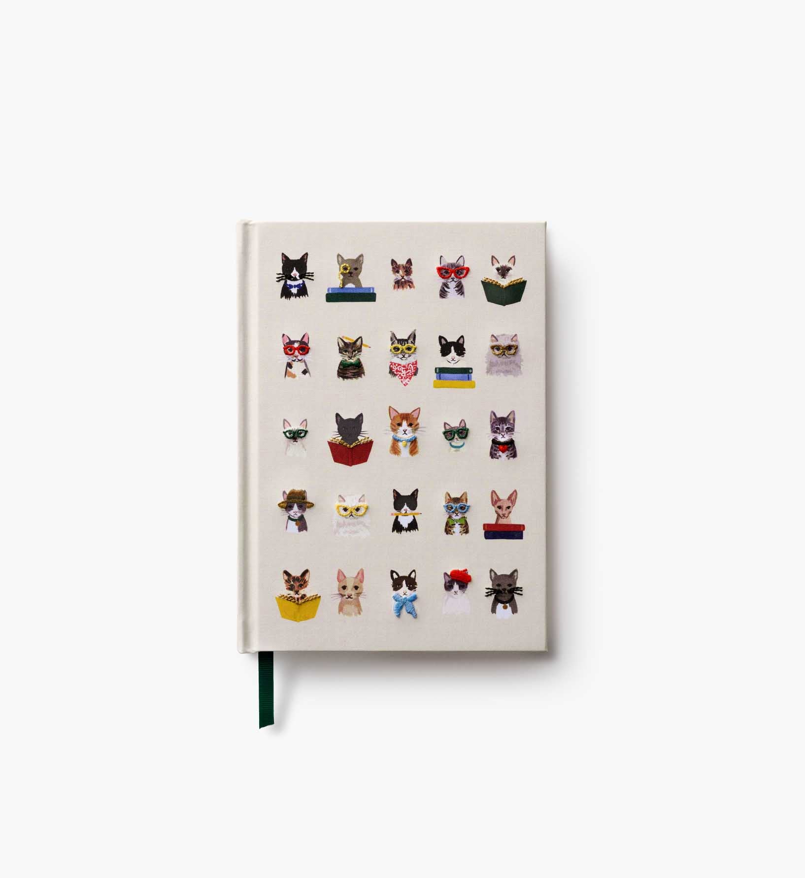 Embroidered Journal - Studious Cats