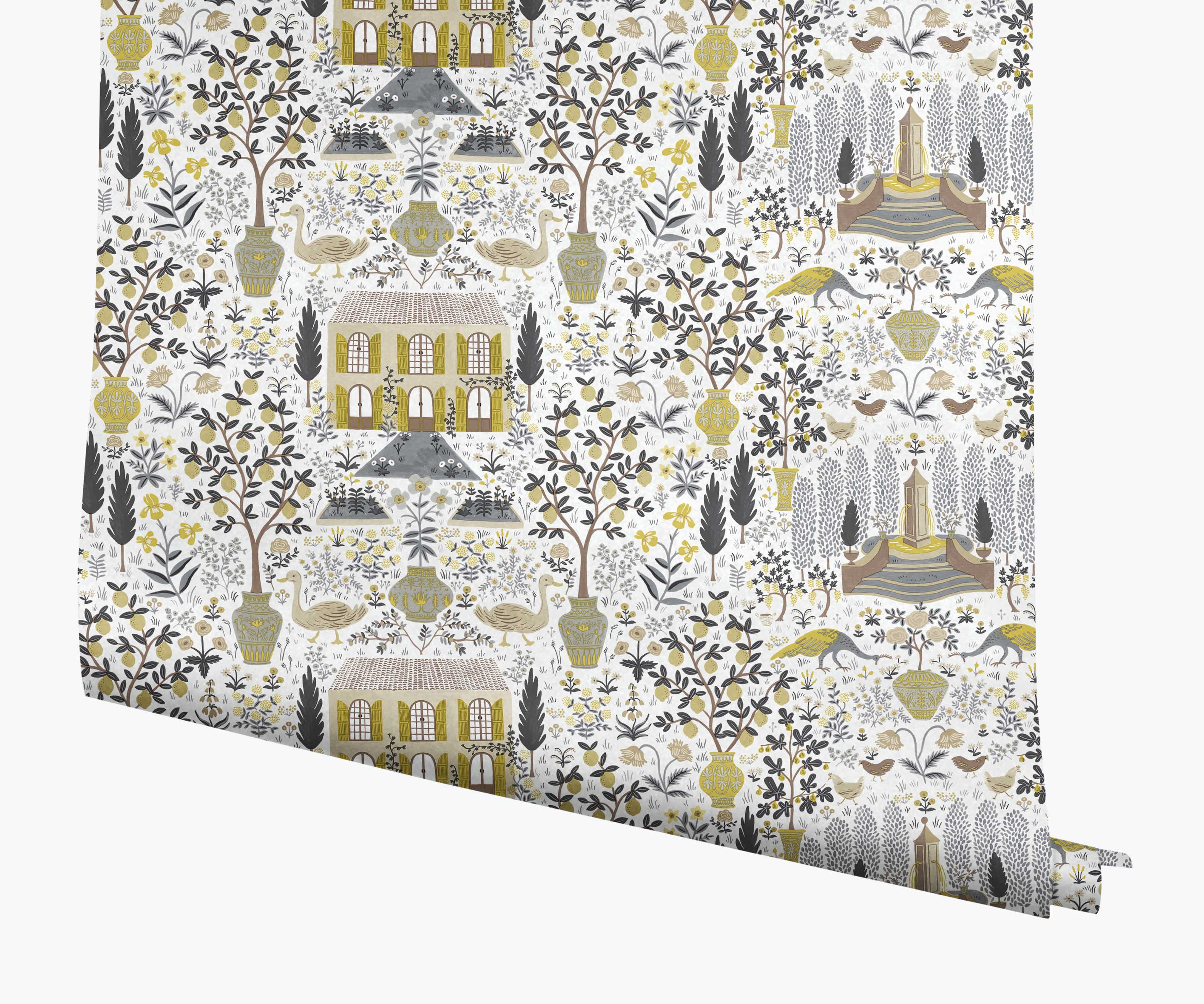 Camont Wallpaper - Linen & Metallic Gold