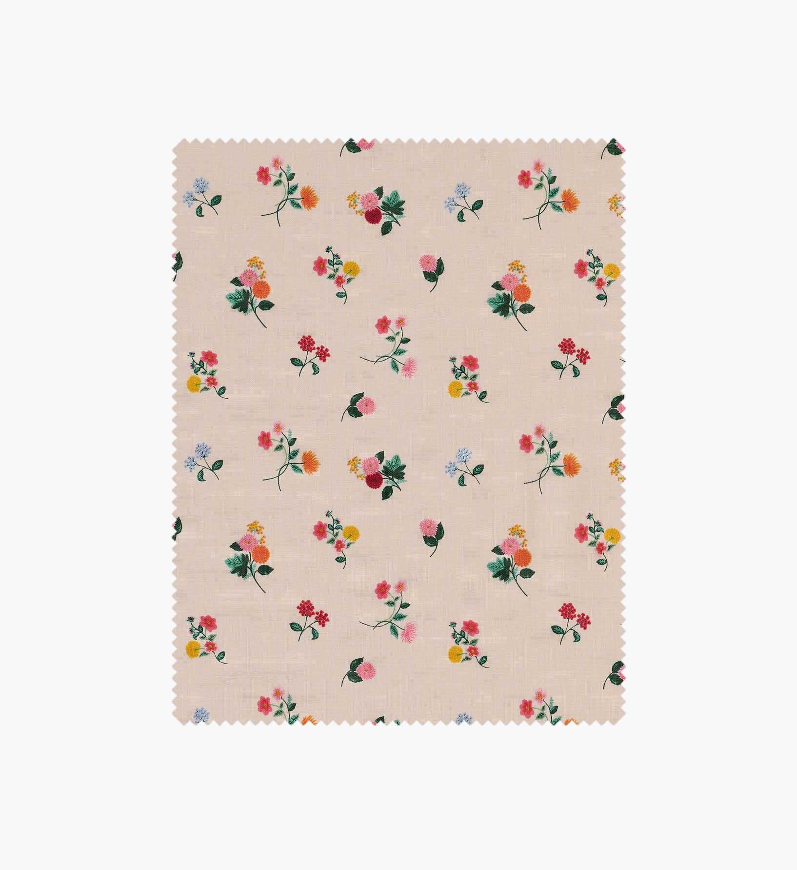 Ditsy Dahlia Cotton Fabric - Blush