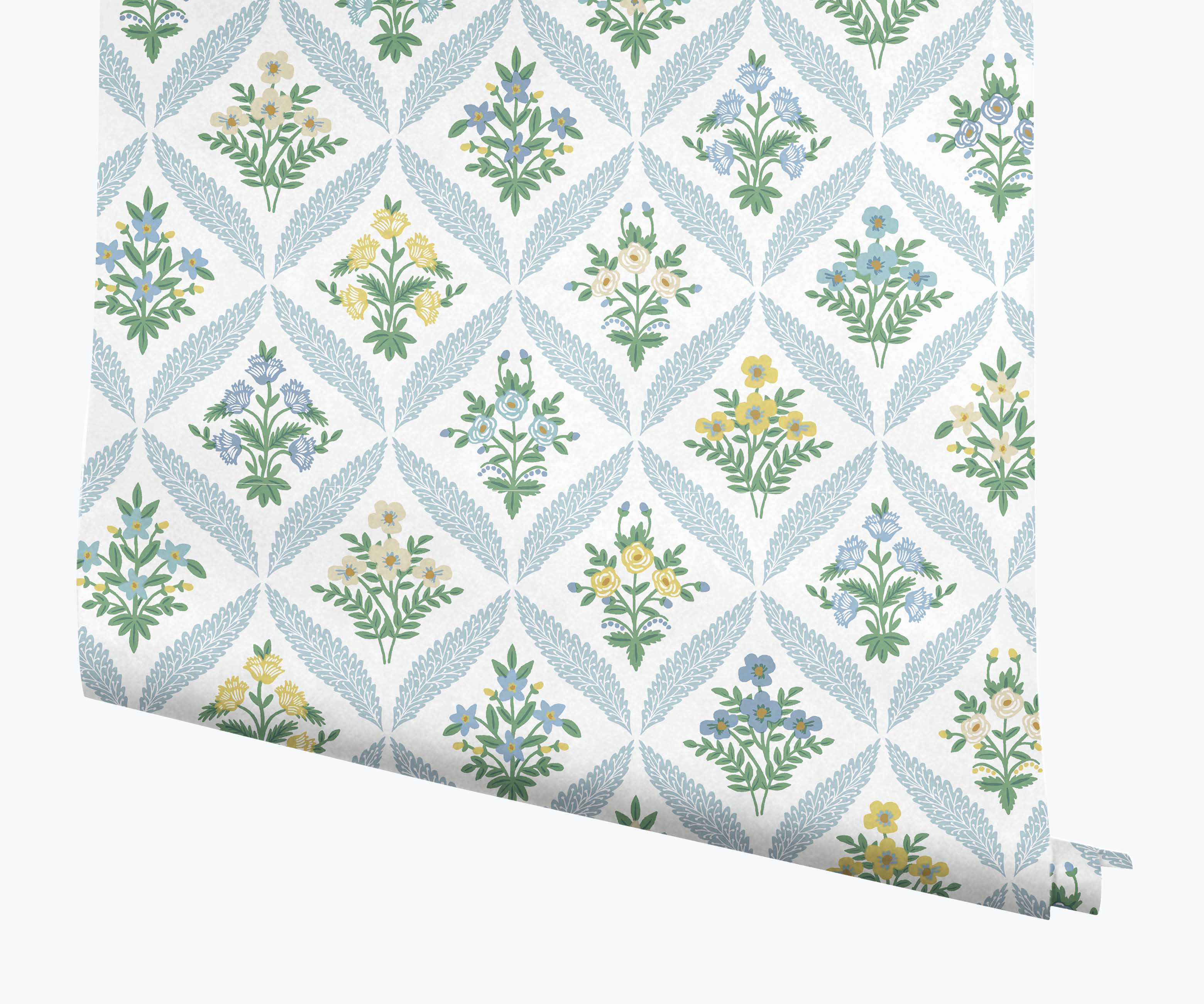 Estee Garden Wallpaper - Blue Multi