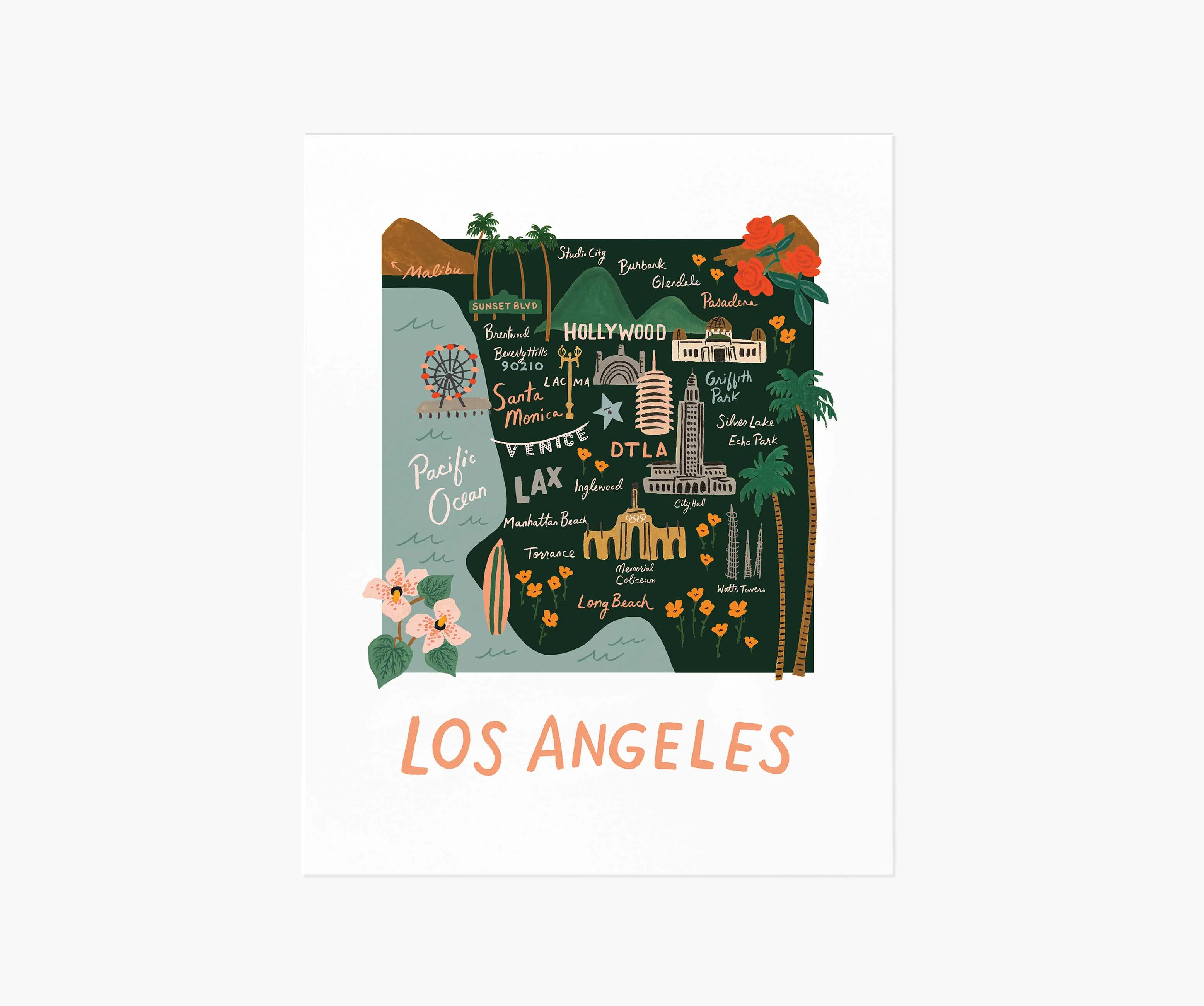 Los Angeles Map Art Print