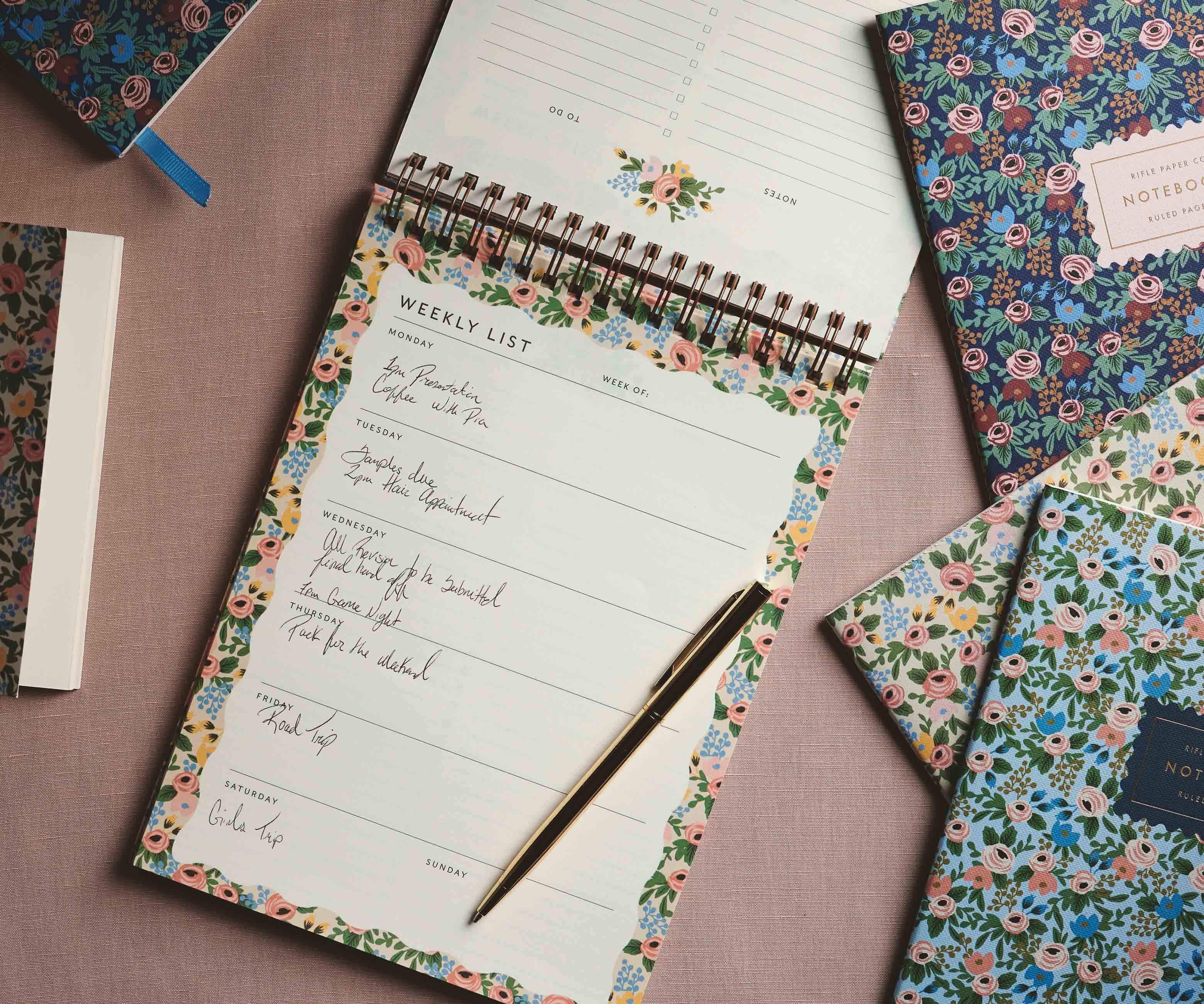 Desktop Weekly Planner - Rosa