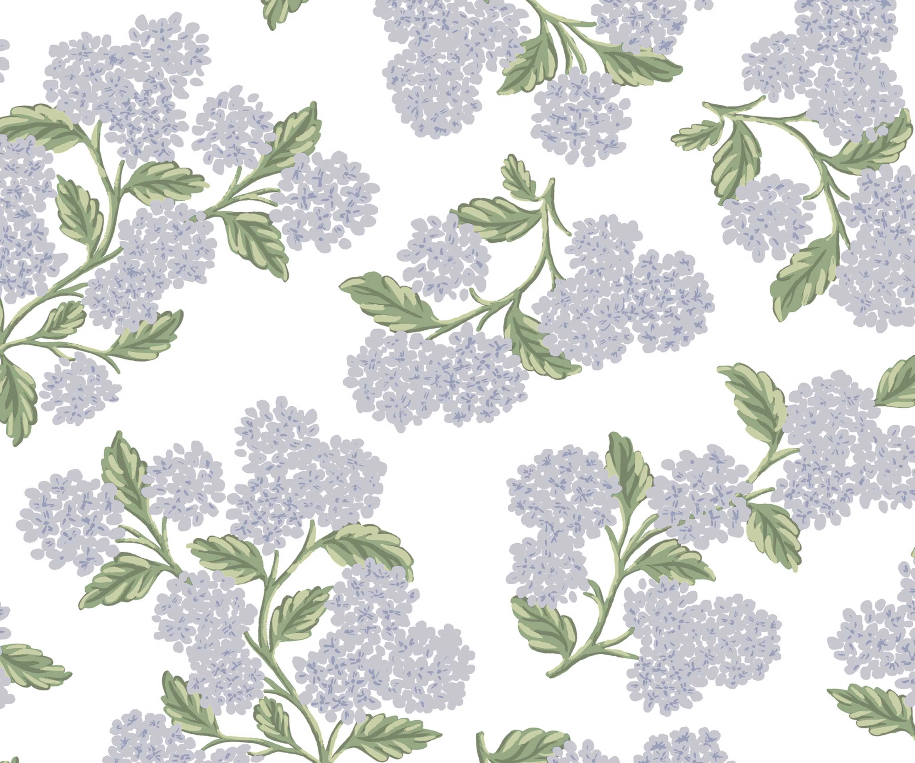 Hydrangea Peel & Stick Wallpaper - Lilac & White