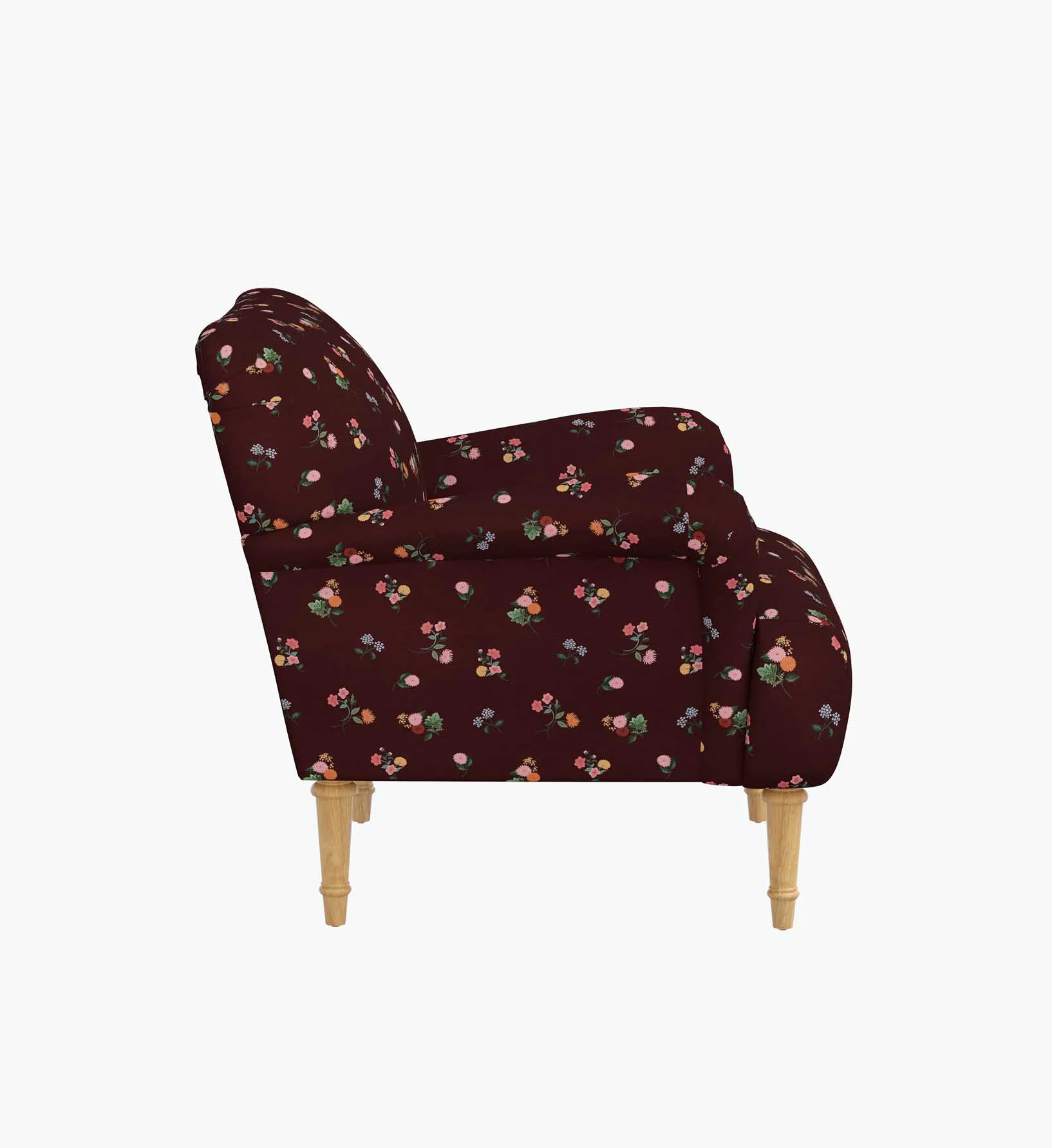 Bristol Armchair - Ditsy Dahlia Burgundy