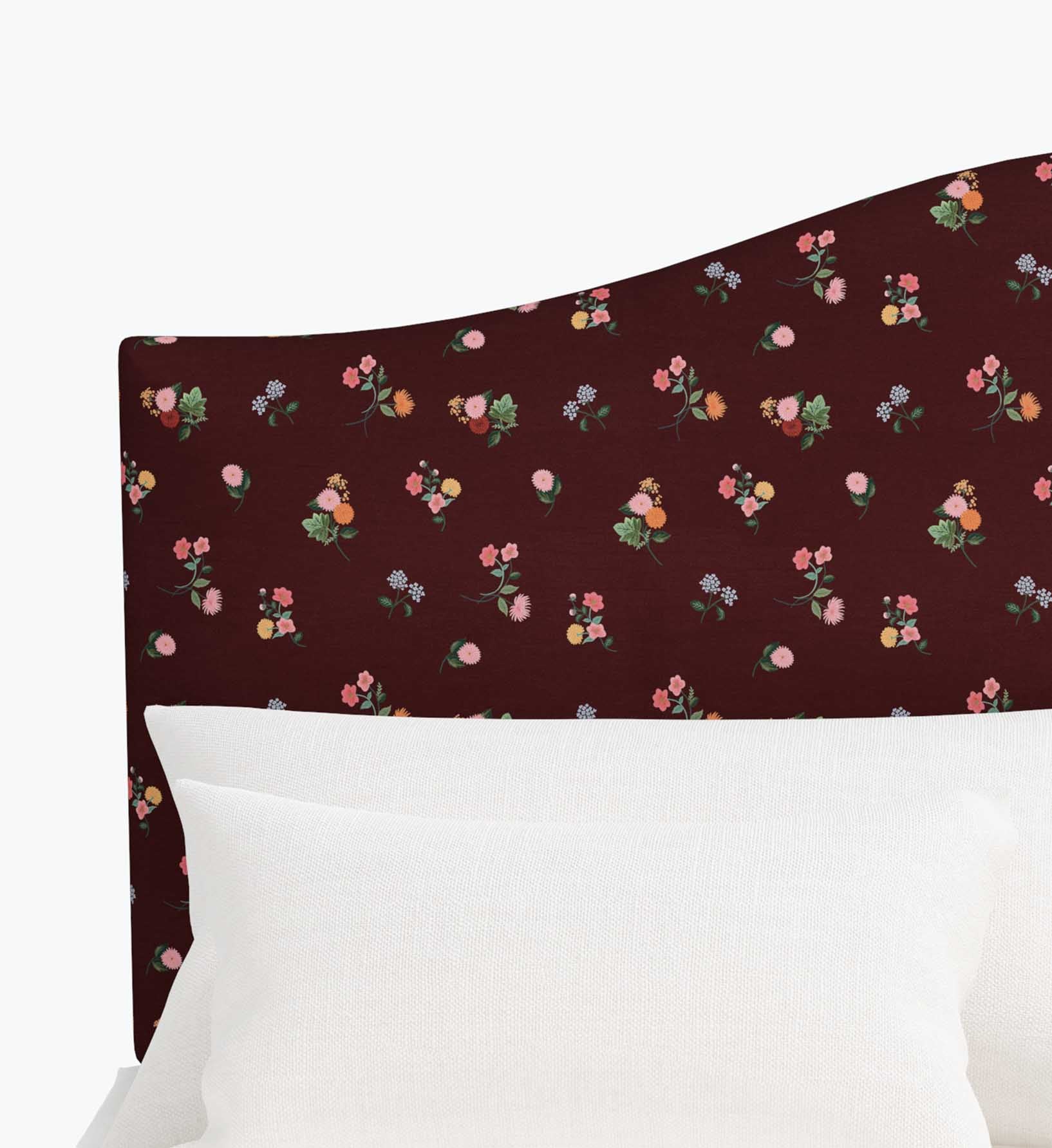 Mayfair Headboard - Ditsy Dahlia Burgundy