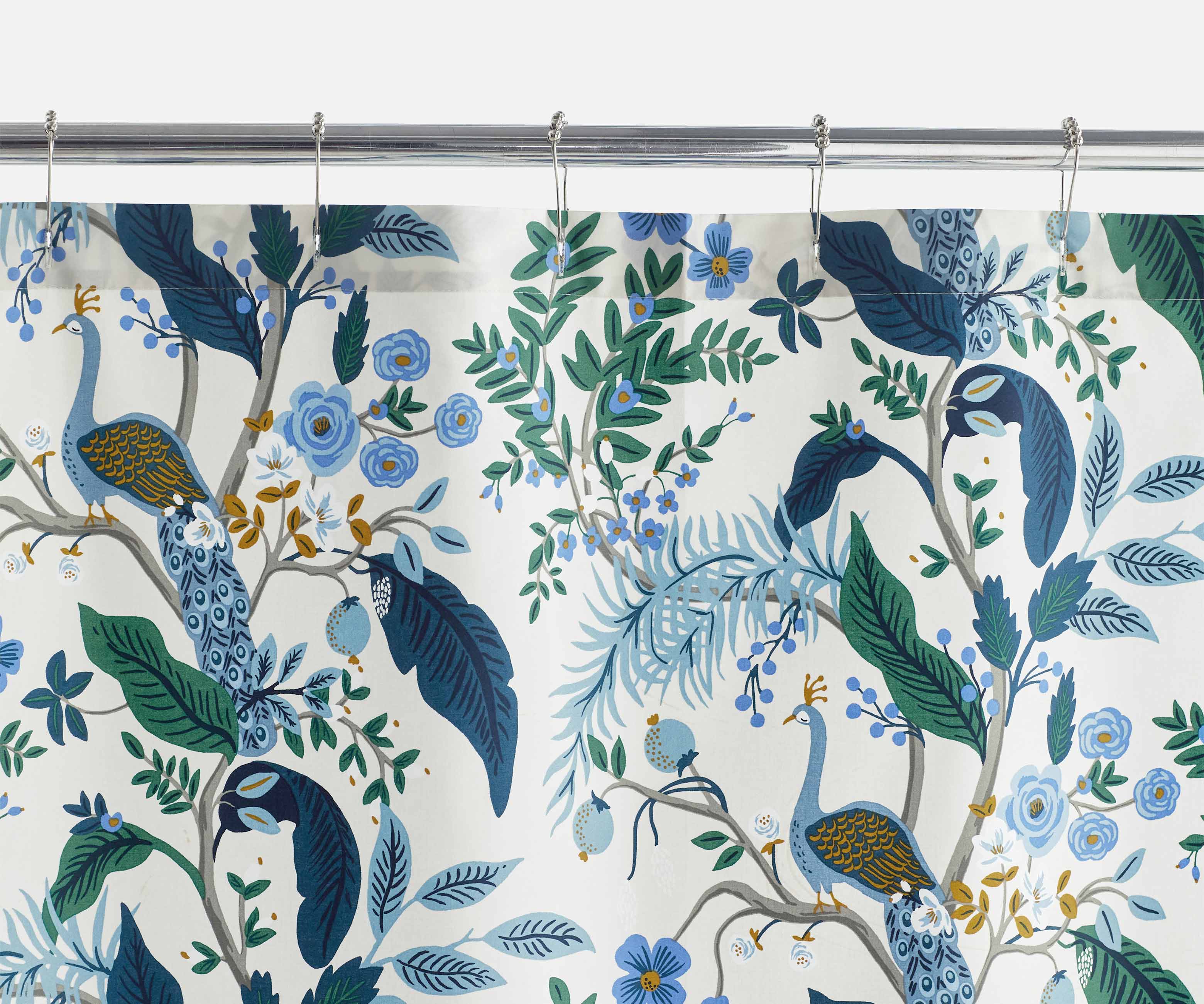 Sateen Shower Curtain - Peacock Ivory