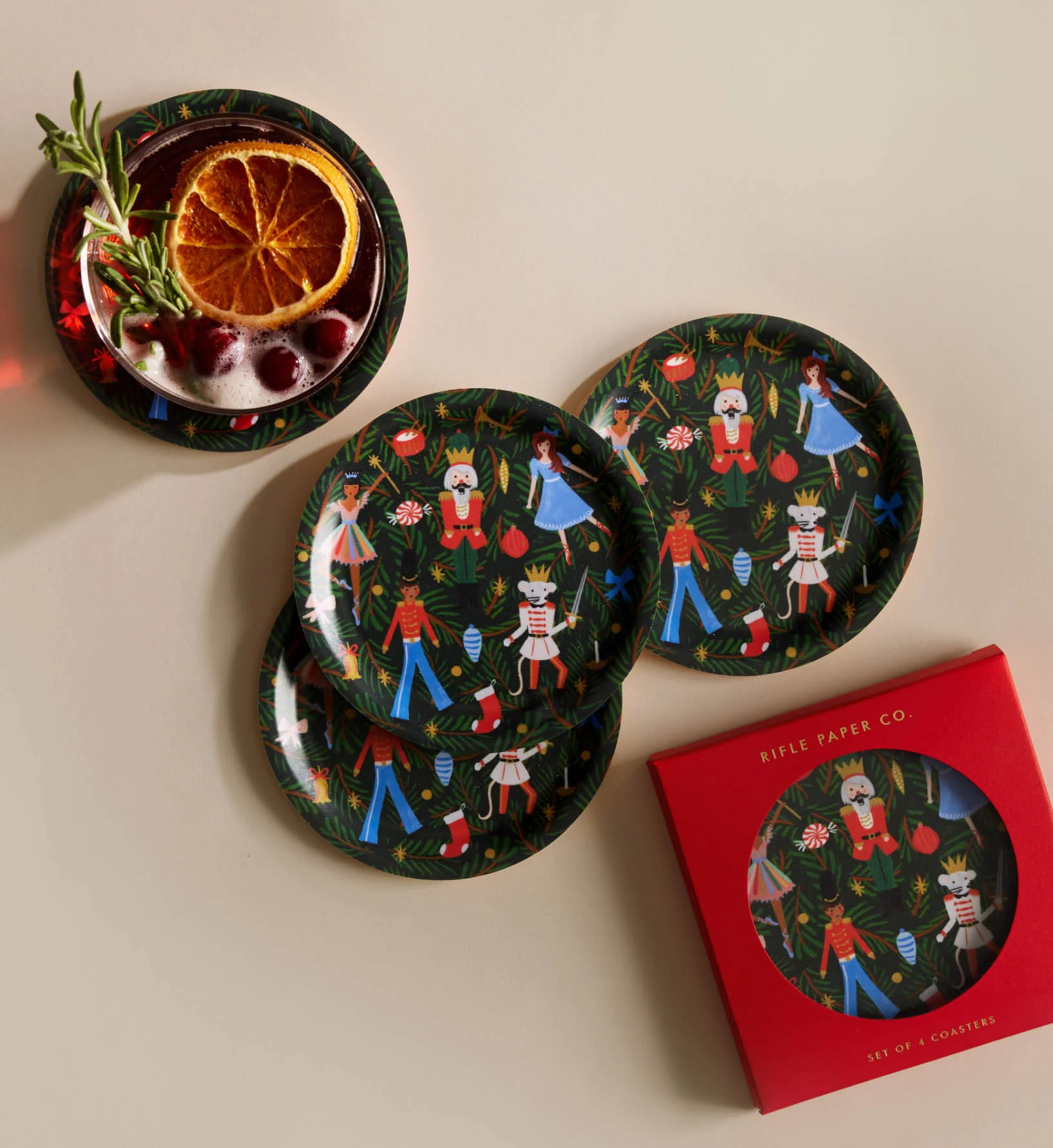 Holiday Coaster Set - Nutcracker