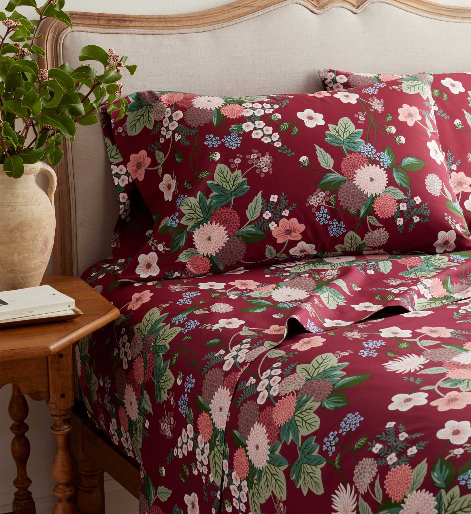 Percale Sheet Set - Dahlia Merlot