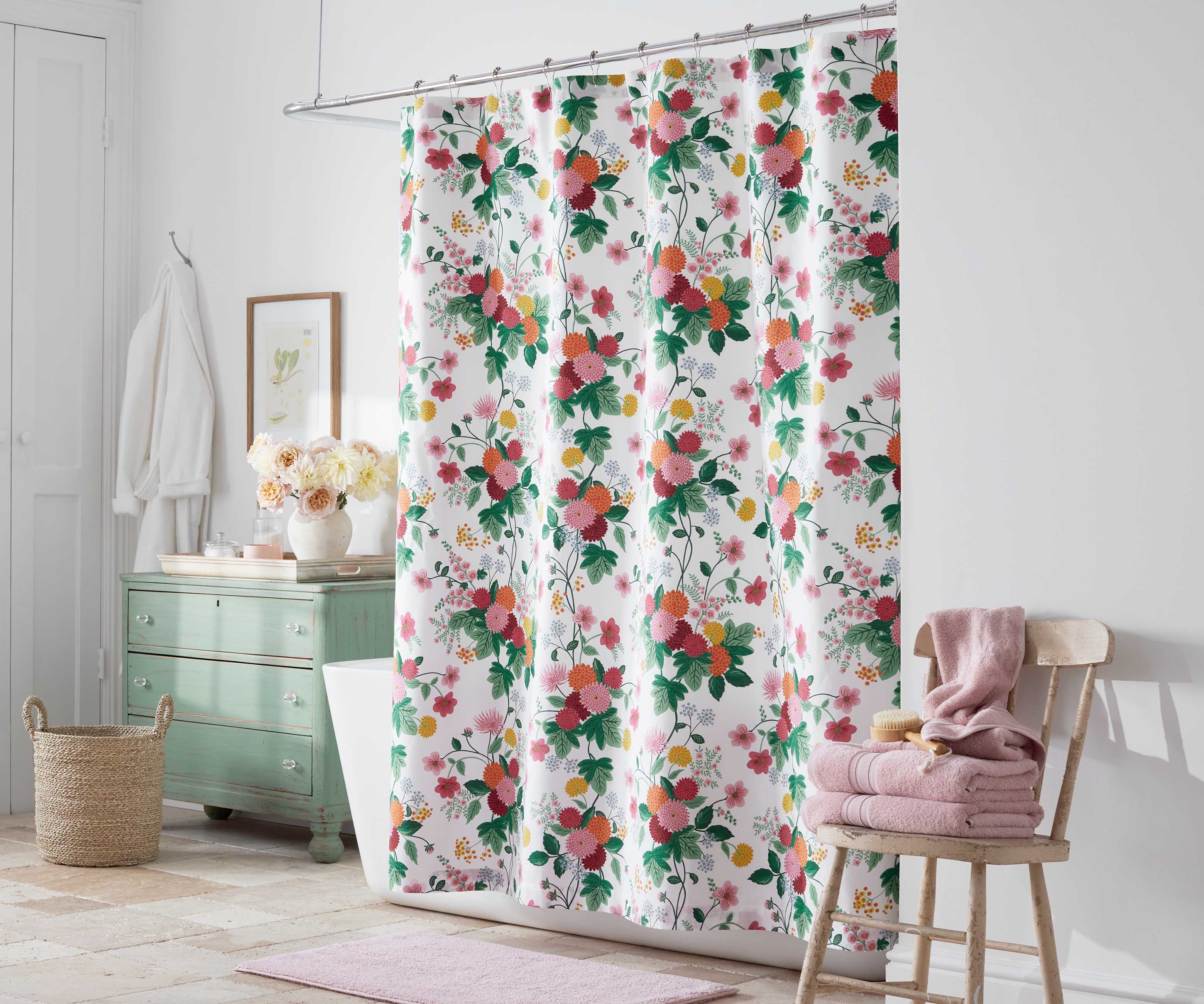 Percale Shower Curtain - Dahlia