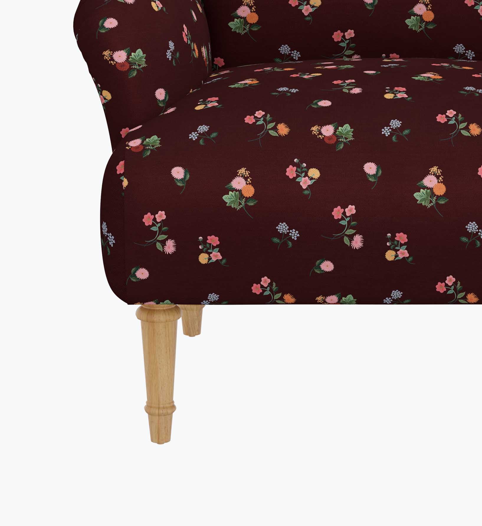 Bristol Armchair - Ditsy Dahlia Burgundy