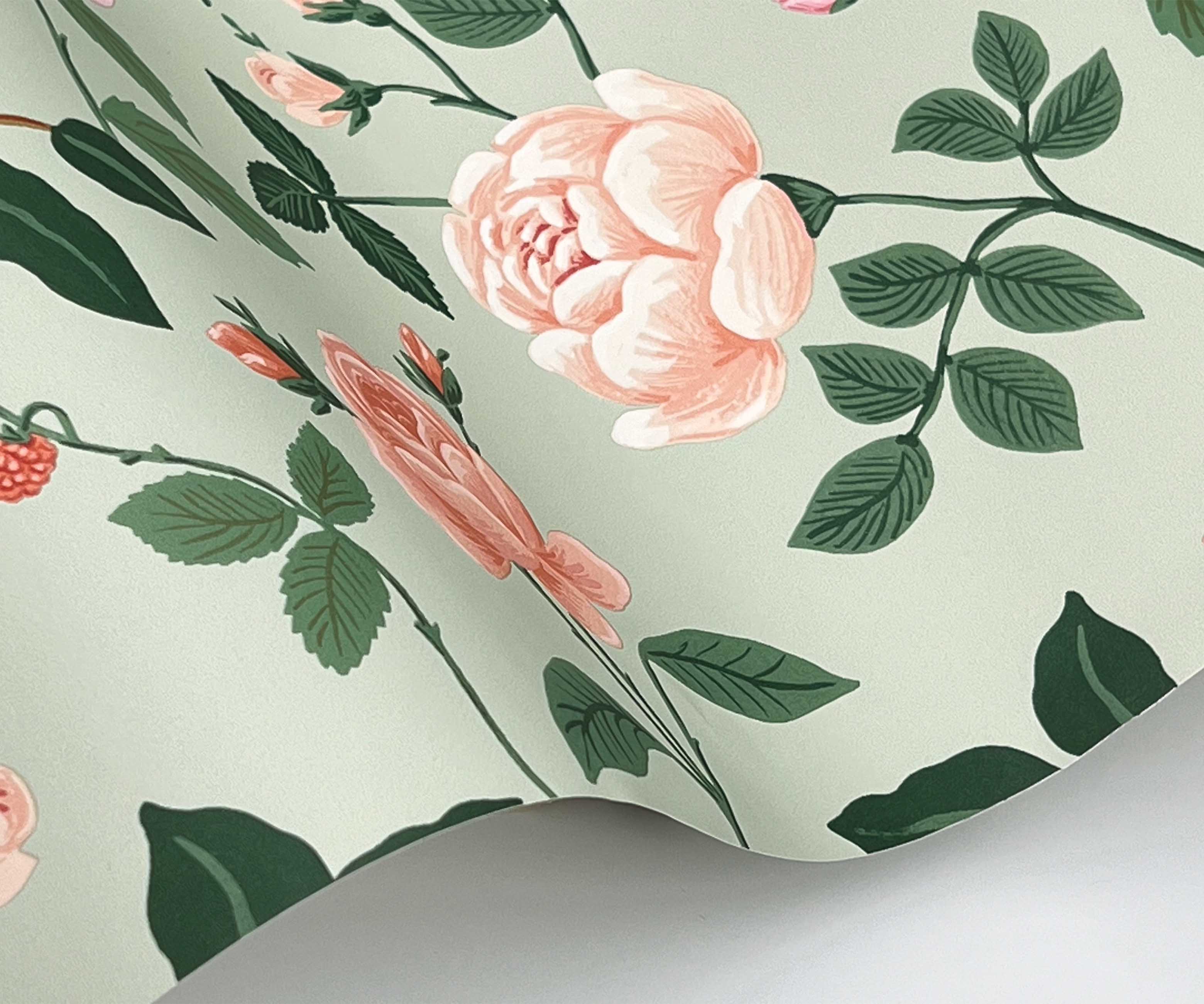 Roses Wallpaper - Mint