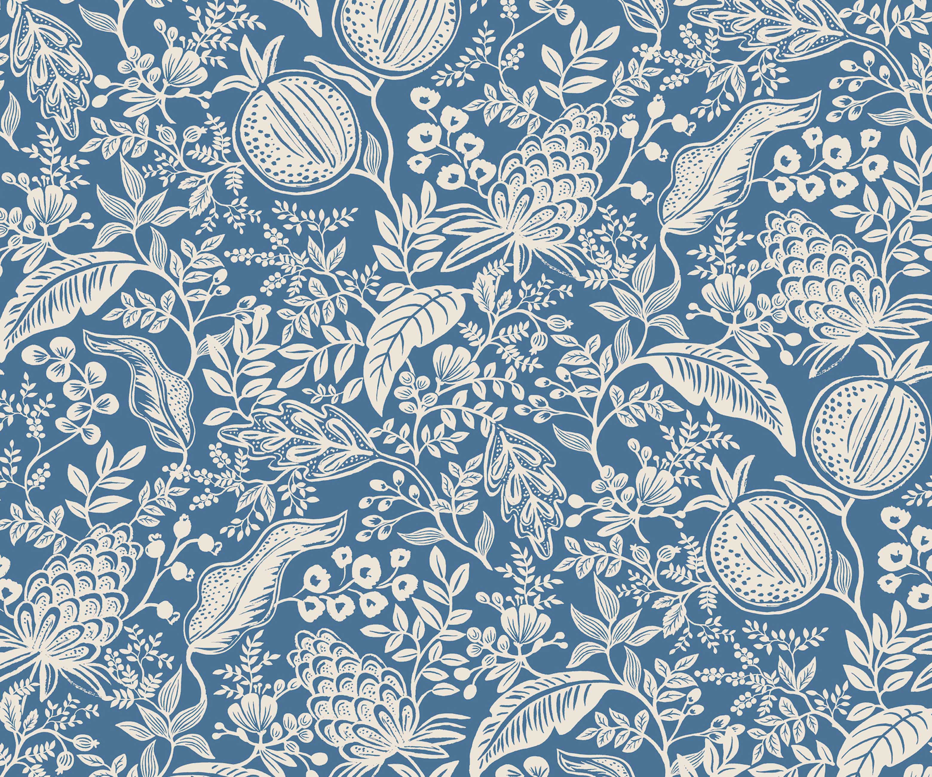 Pomegranate Peel & Stick Wallpaper - Blue & Ivory