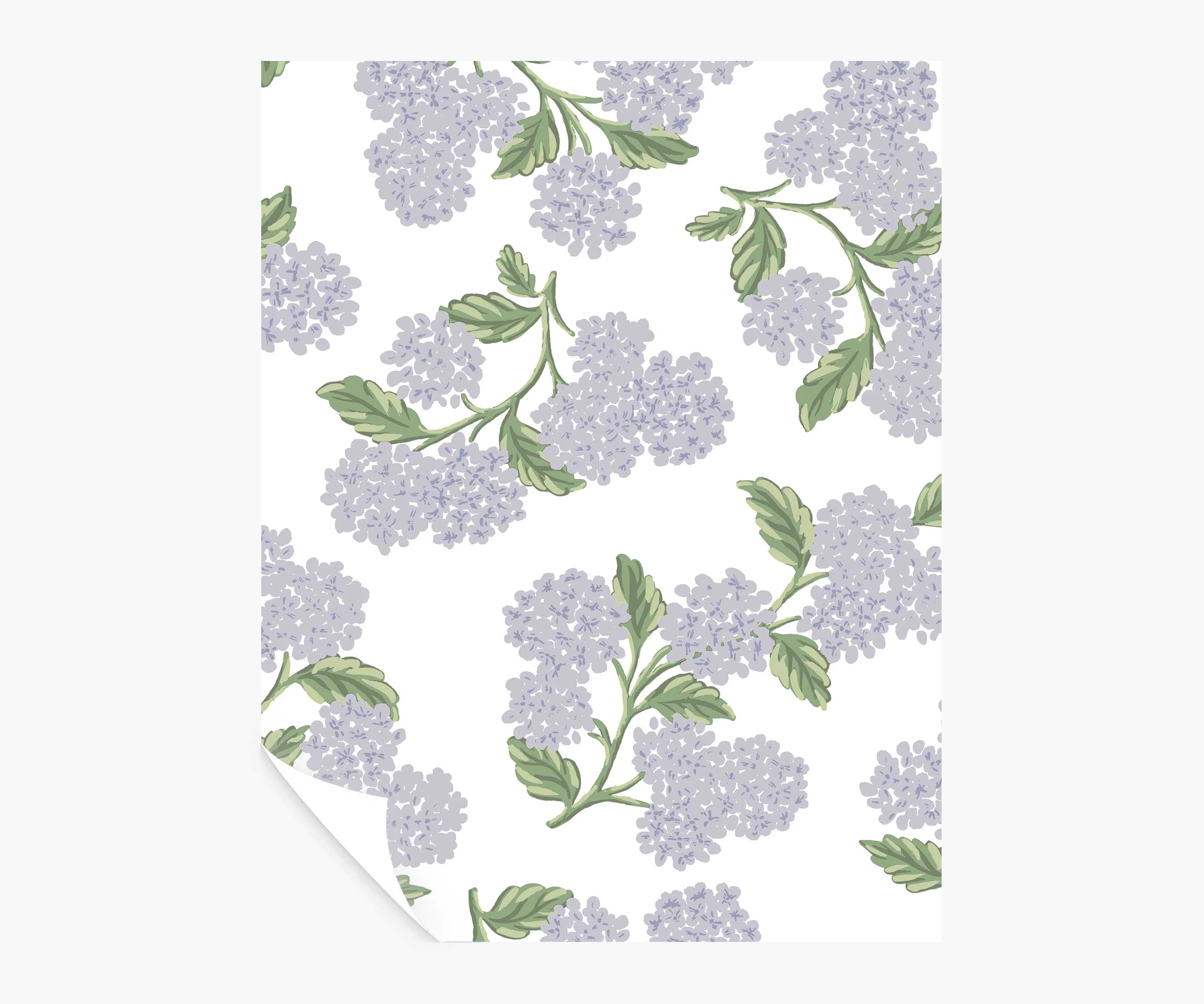 Hydrangea Peel & Stick Wallpaper Sample - Lilac & White