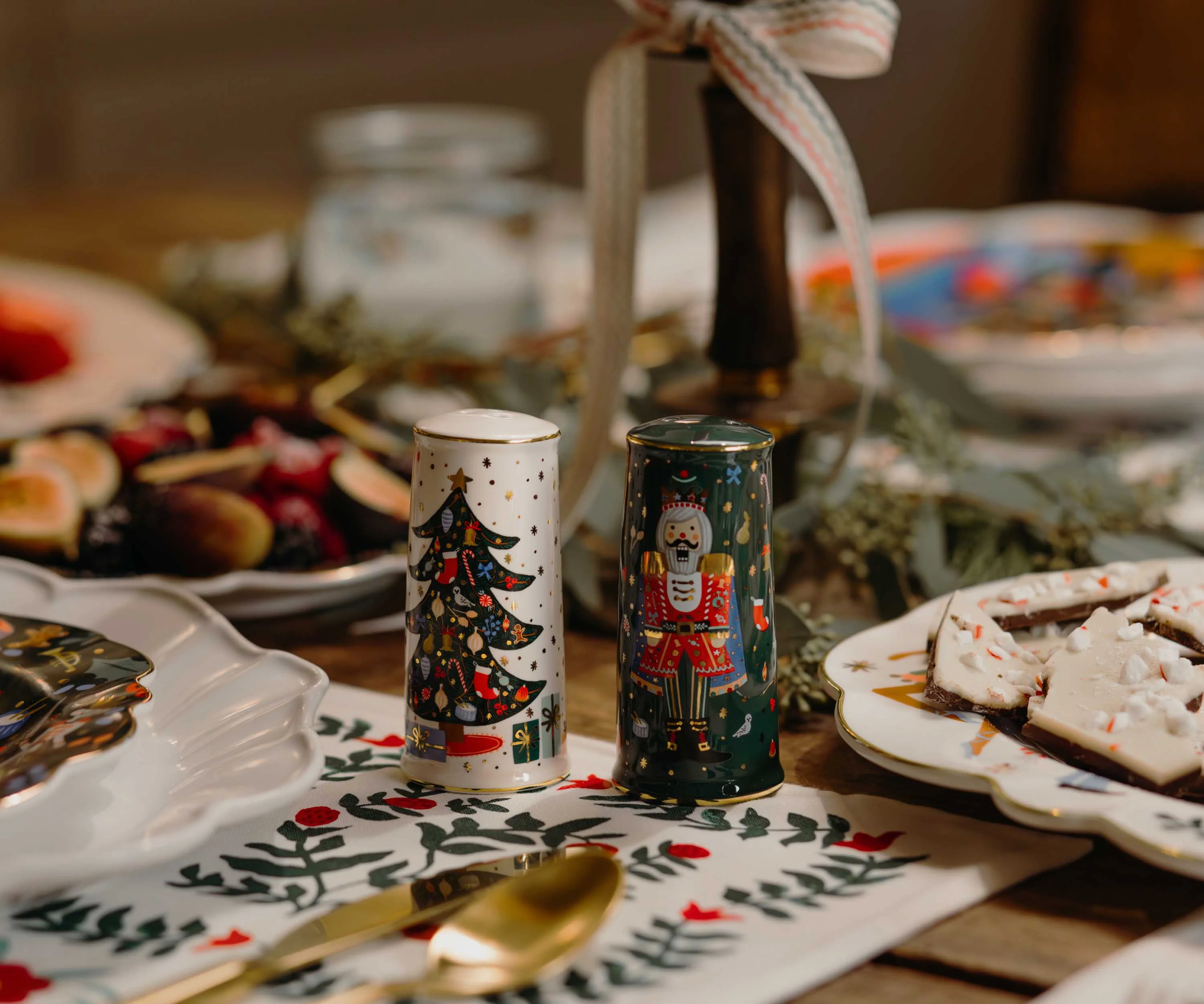 Porcelain Salt & Pepper Shaker Set - Nutcracker